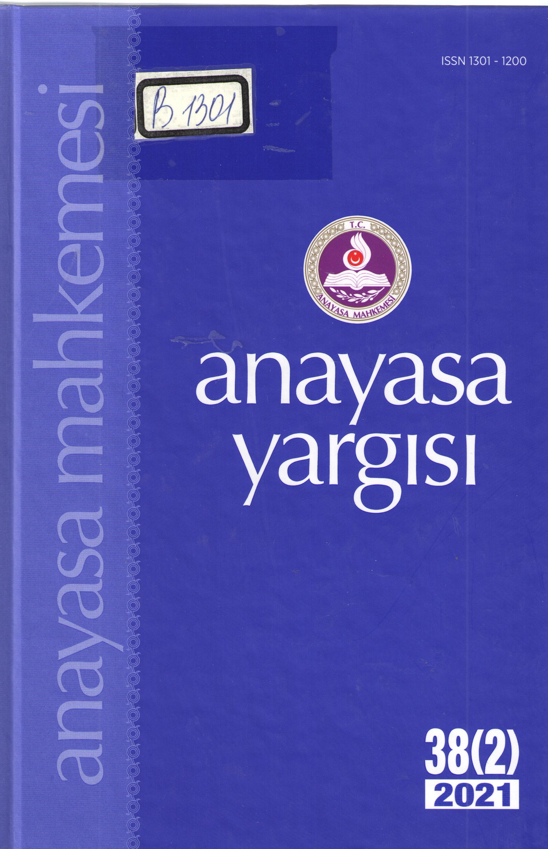 Anayasa Yargısı 38(2) 2020