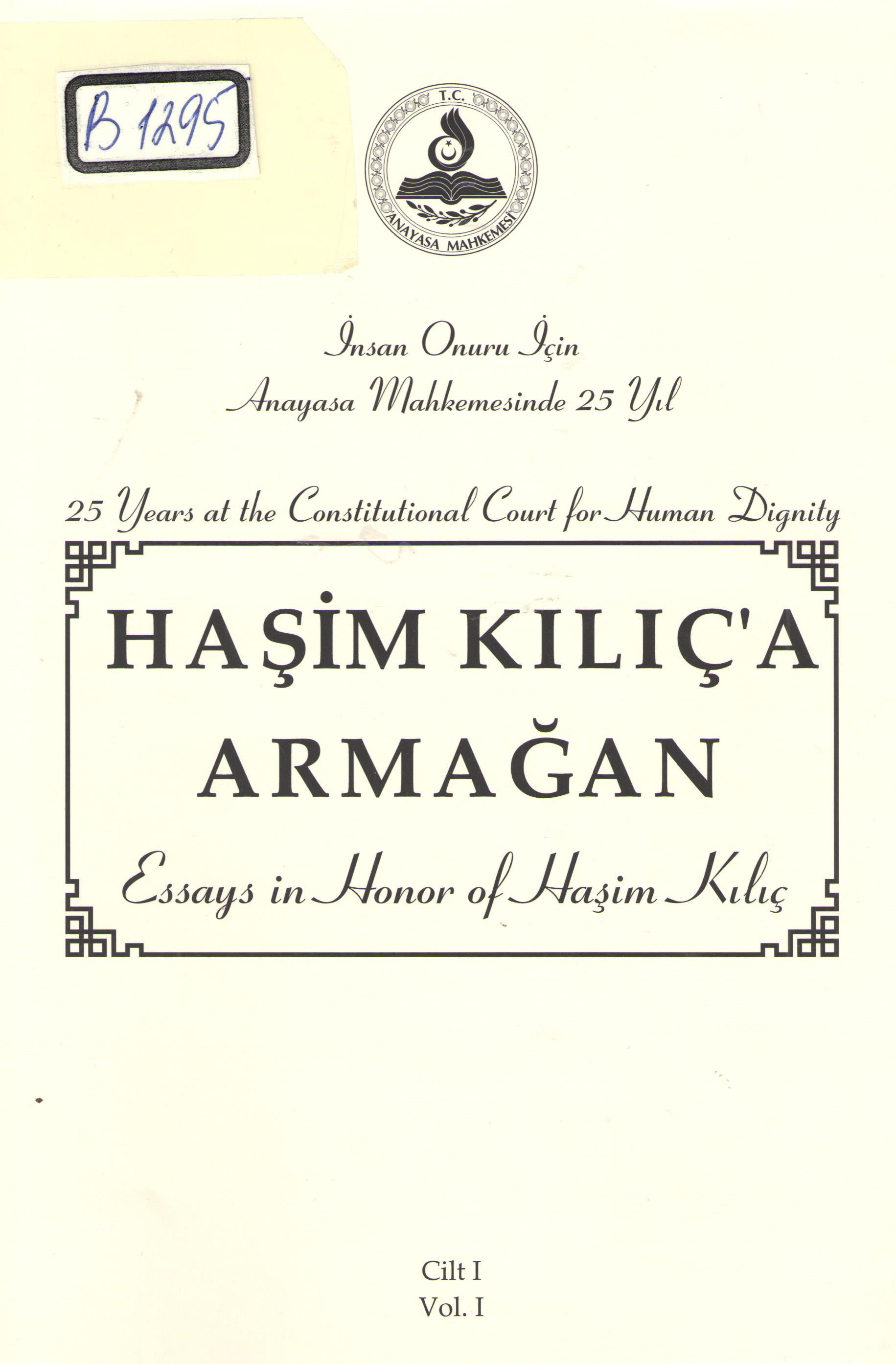 Haşim KILIÇ'a Armağan Cilt I