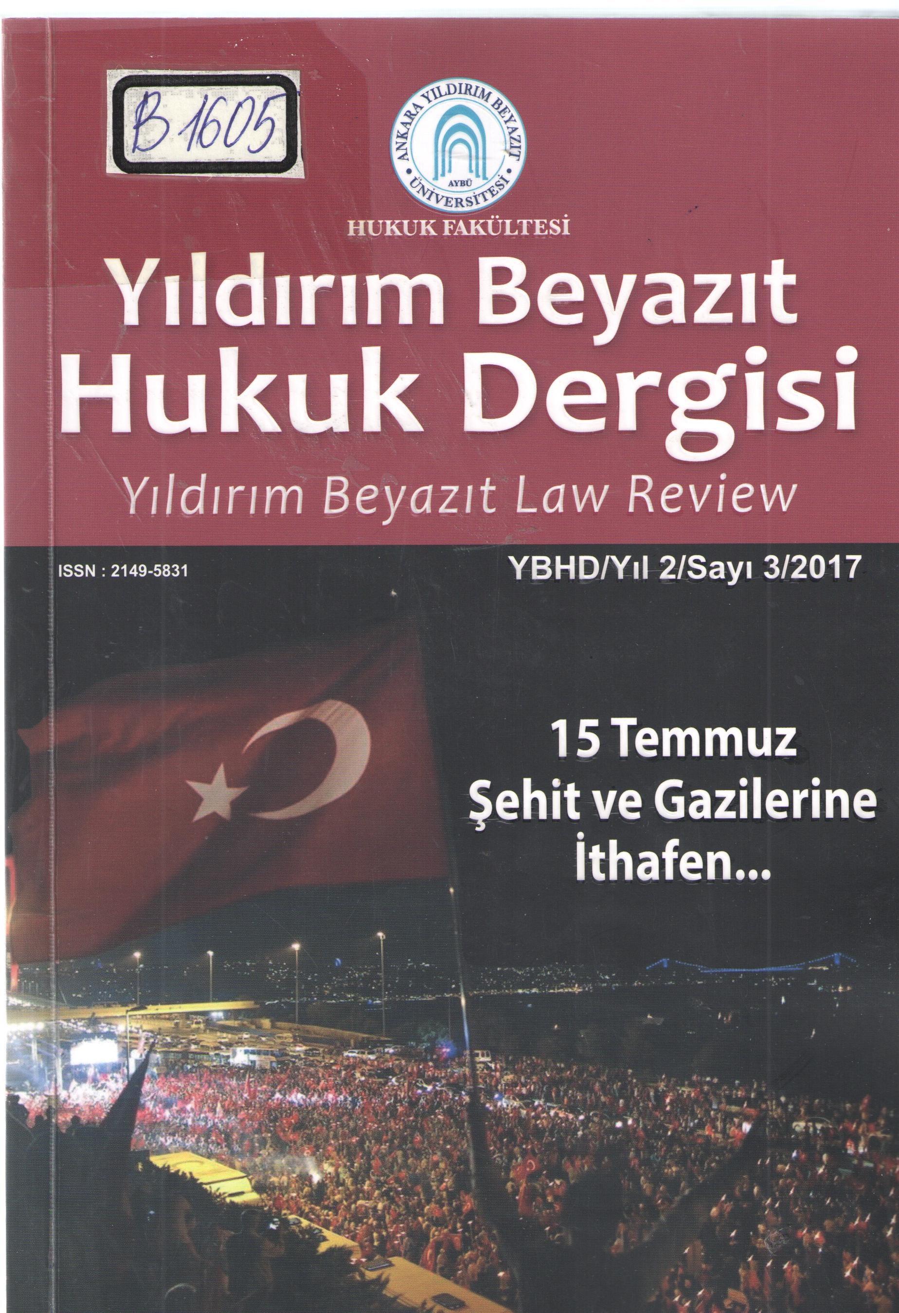 Yıldırım Beyazıt Hukuk Dergisi 2017-3