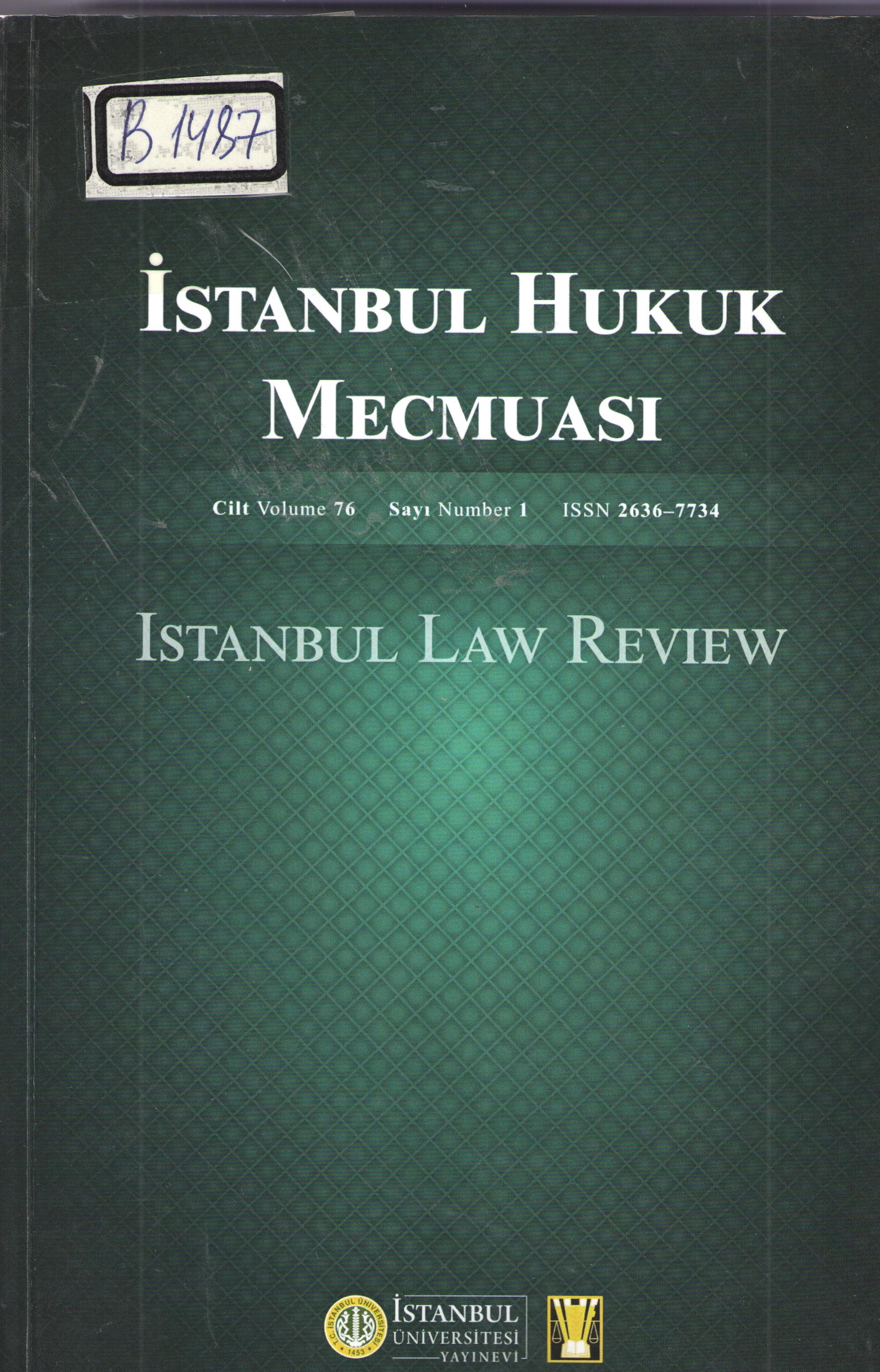 İstanbul Hukuk Mecmuası - İstanbul Law Review 78