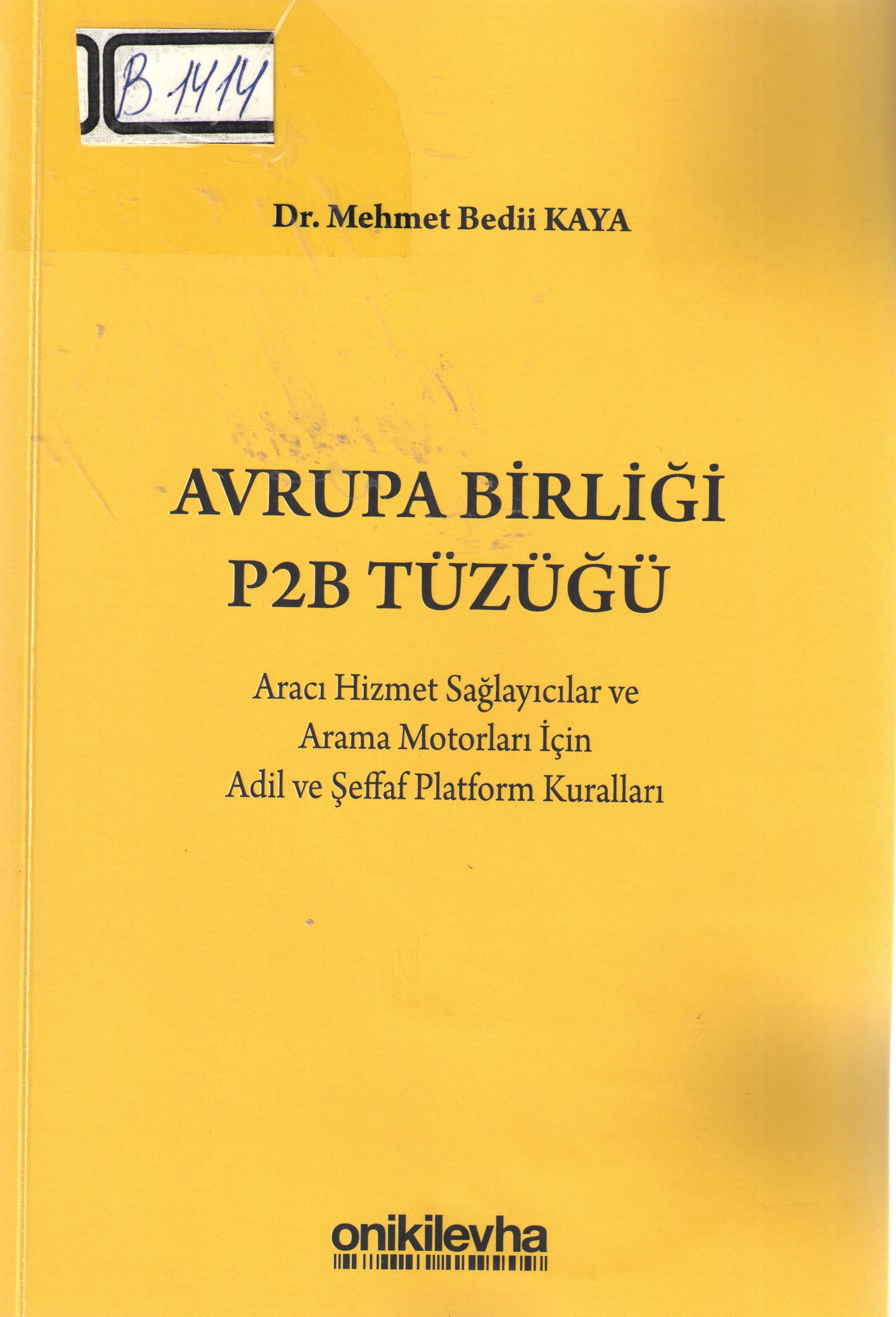 Avrupa Birliği P2B Tüzüğü