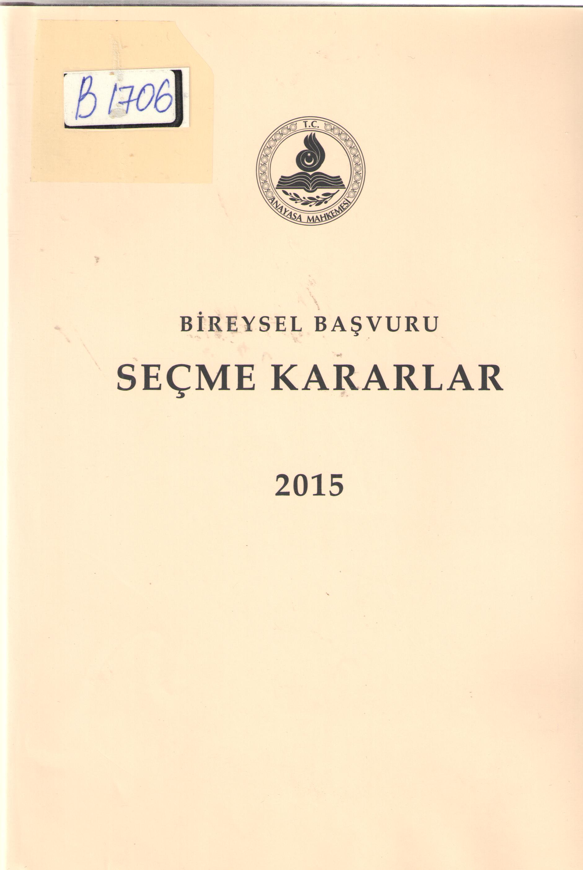 Bireysel Başvuru Seçme Kararlar 2021/2