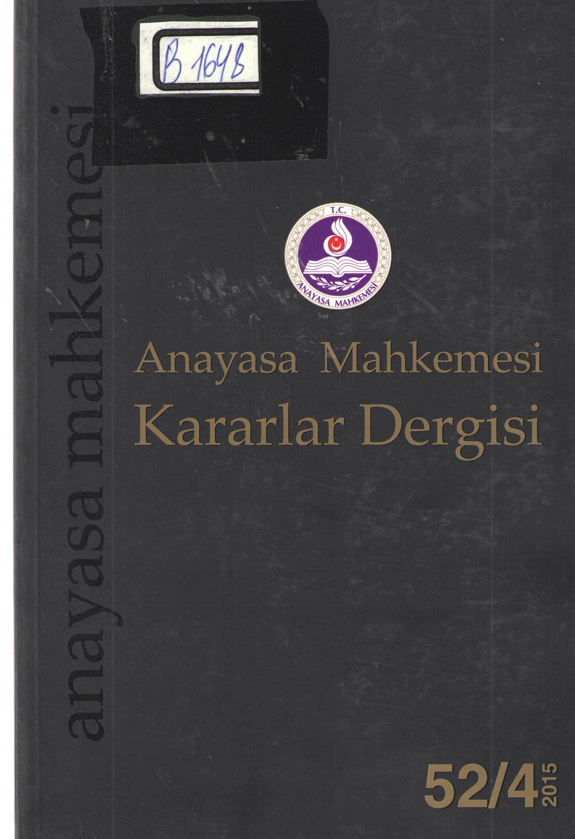 Anayasa Mahkemesi Kararlar Dergisi 52/7 2015