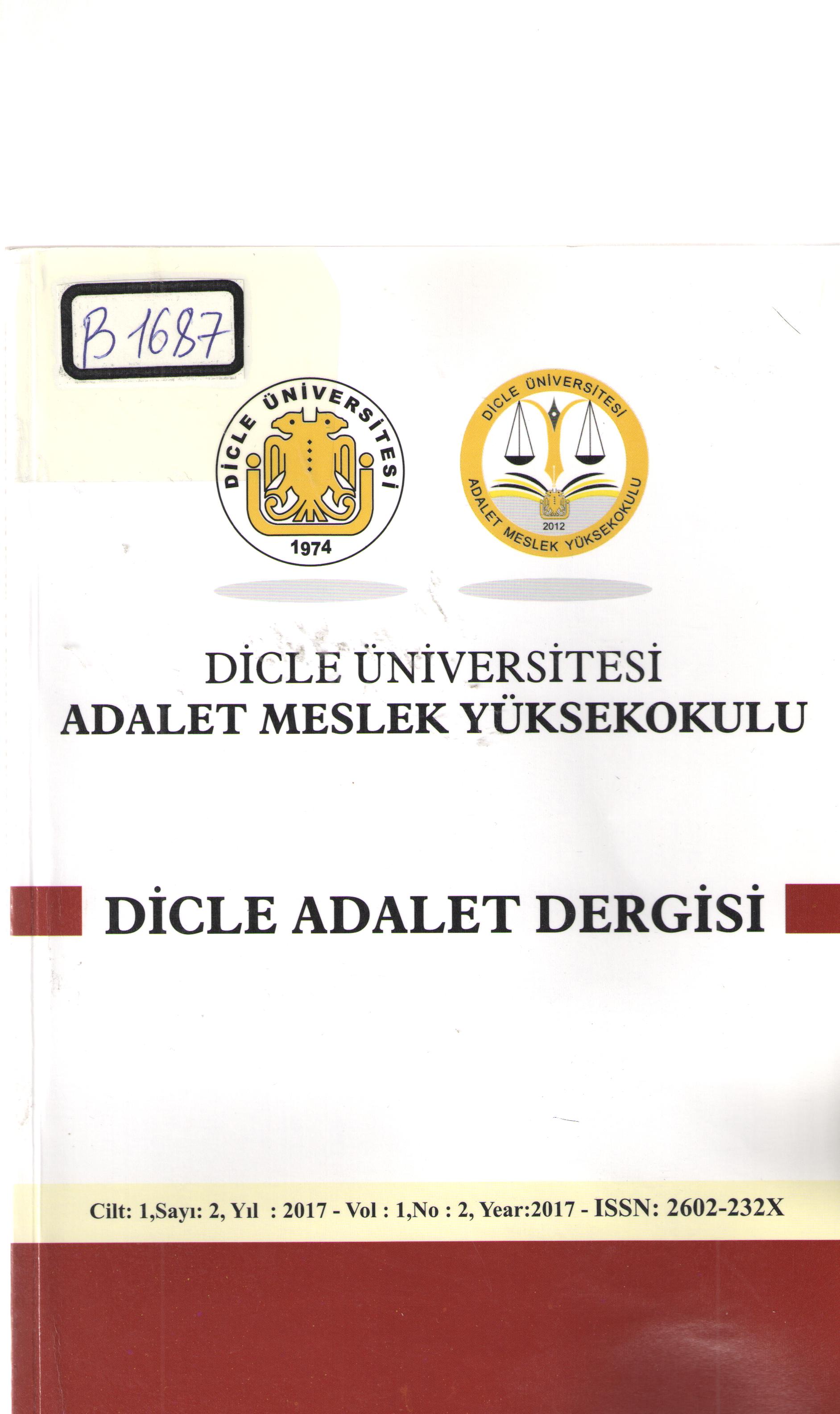 Dicle Üniversitesi Adalet Dergisi 1