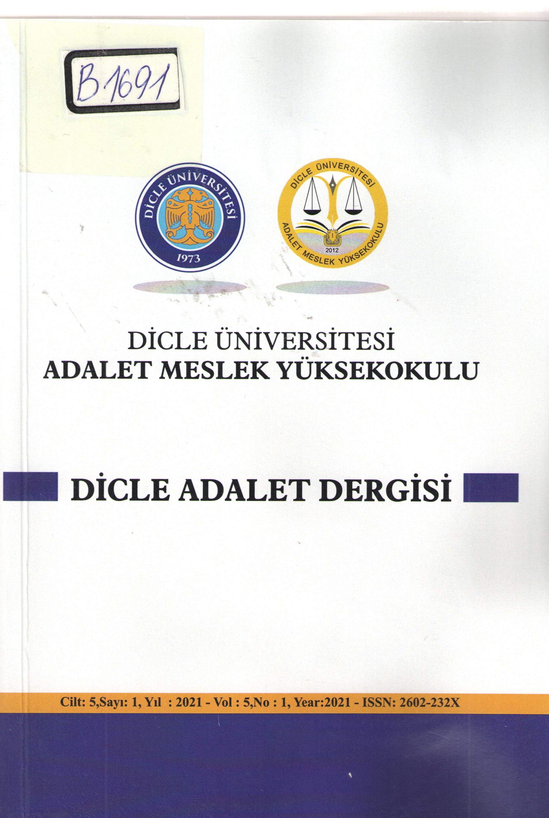 Dicle Üniversitesi Adalet Dergisi 5