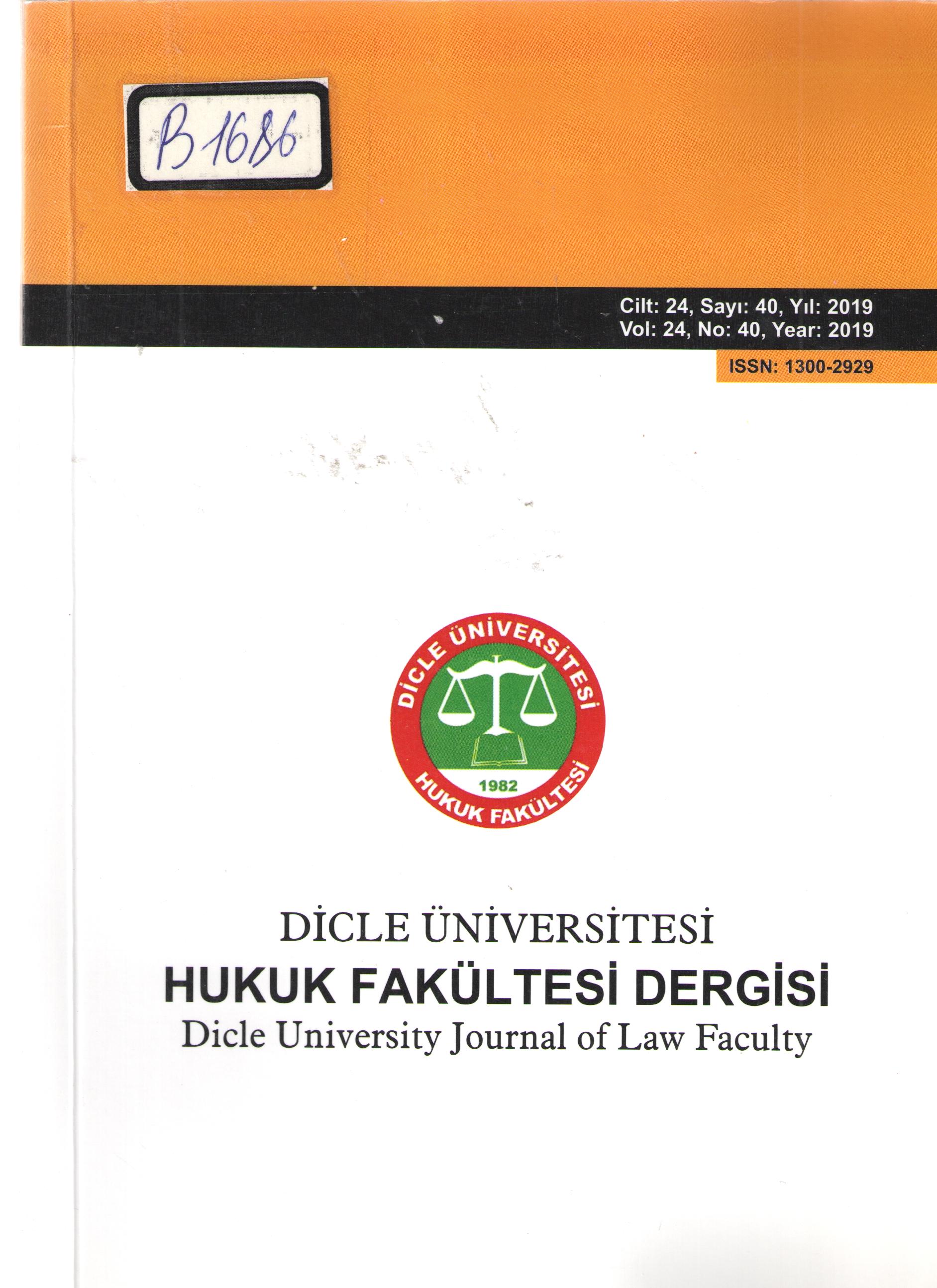 Dicle Üniversitesi Adalet Dergisi 35, 2016