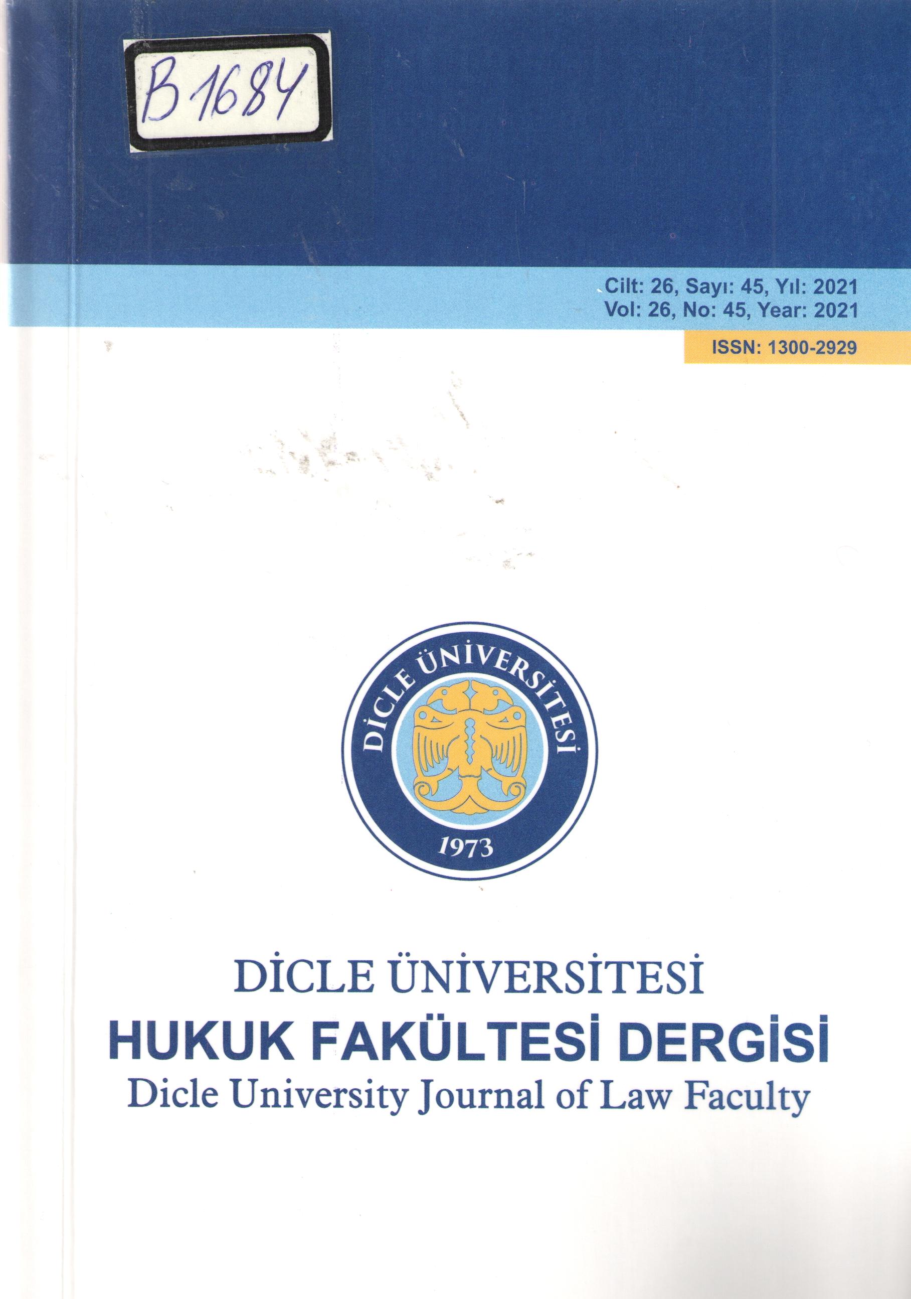 Dicle Üniversitesi Fakültesi Dergisi Cilt 26, 2021