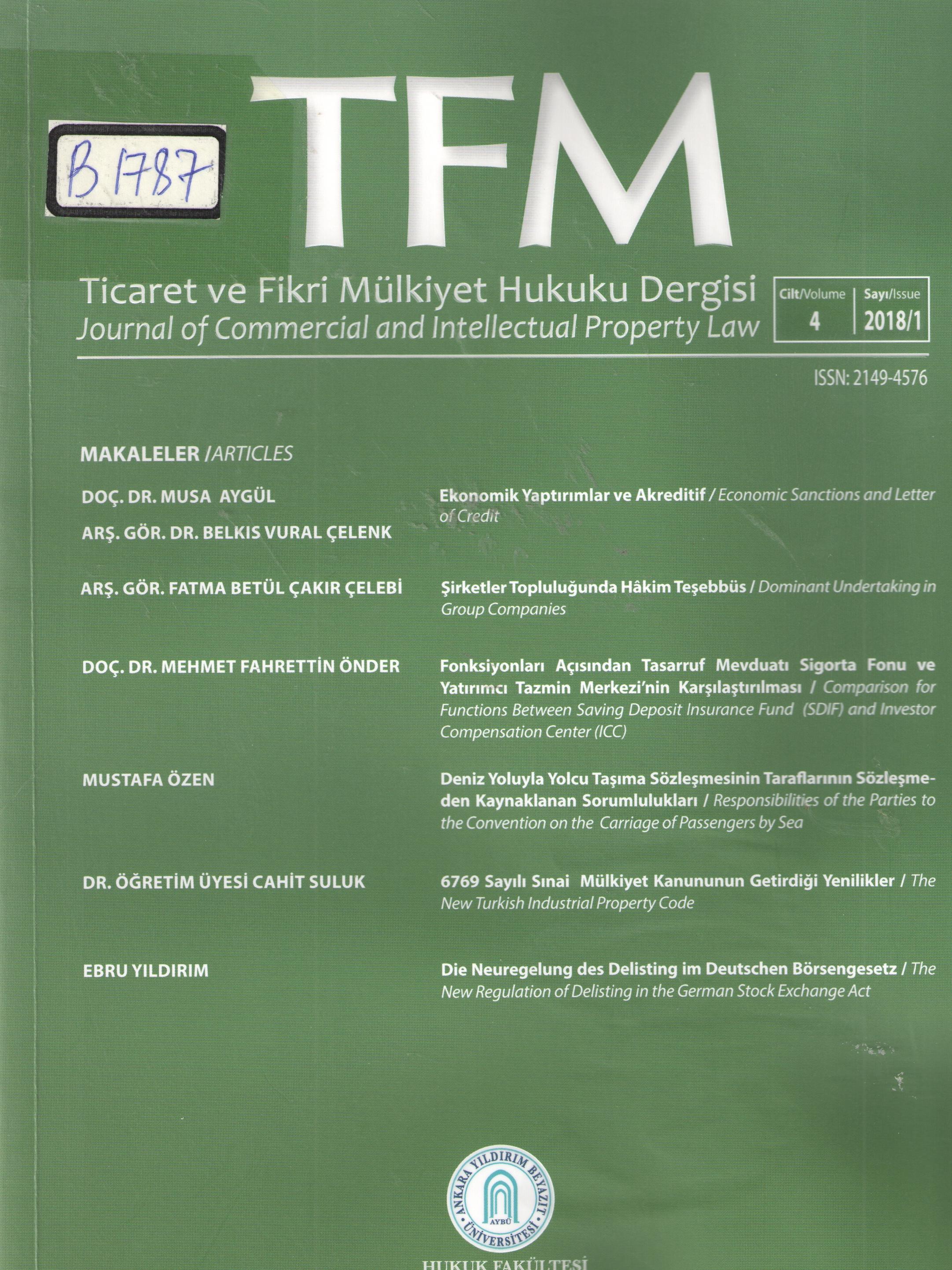 TFM Dergisi 1, 2018