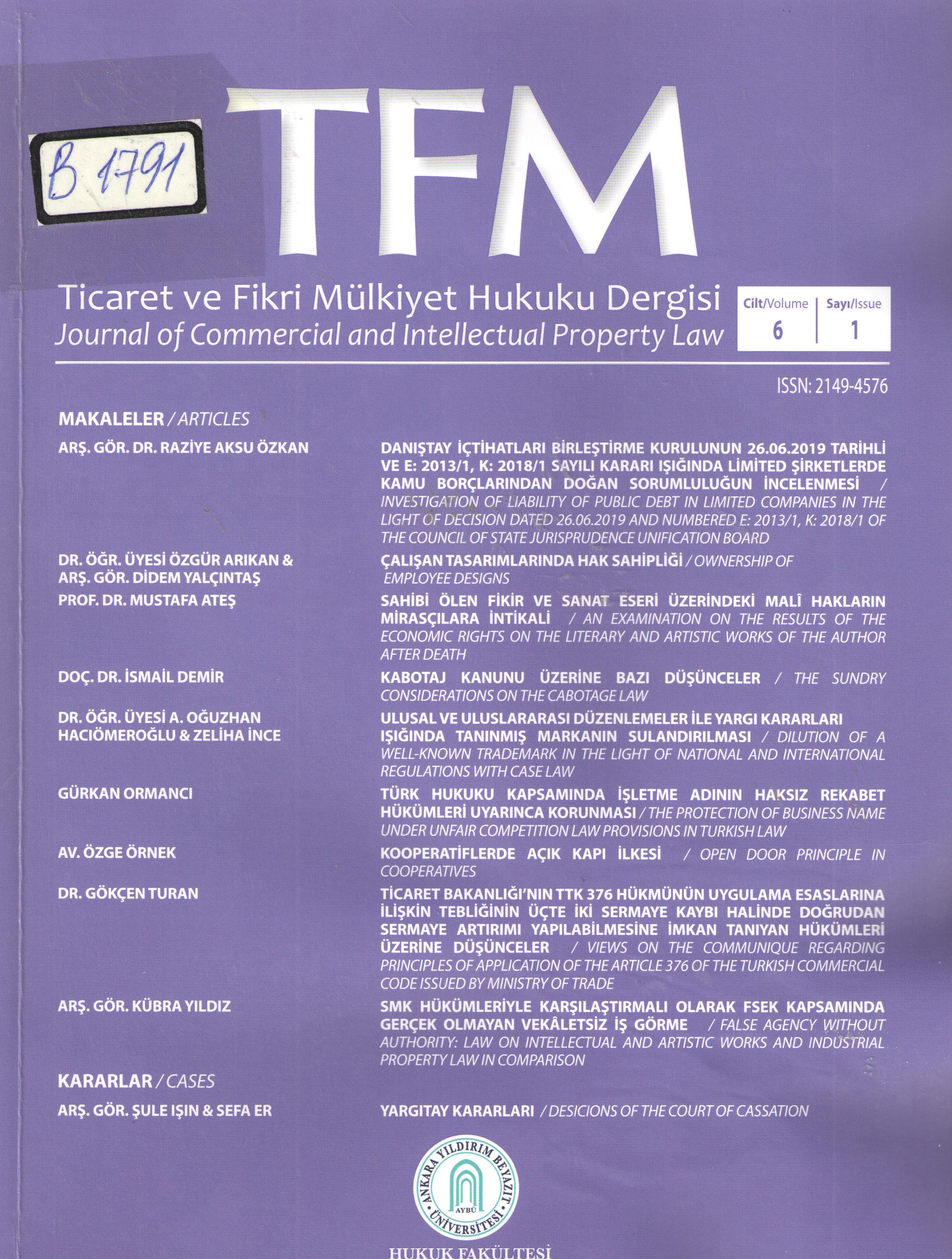 TFM Dergisi 1, 2020