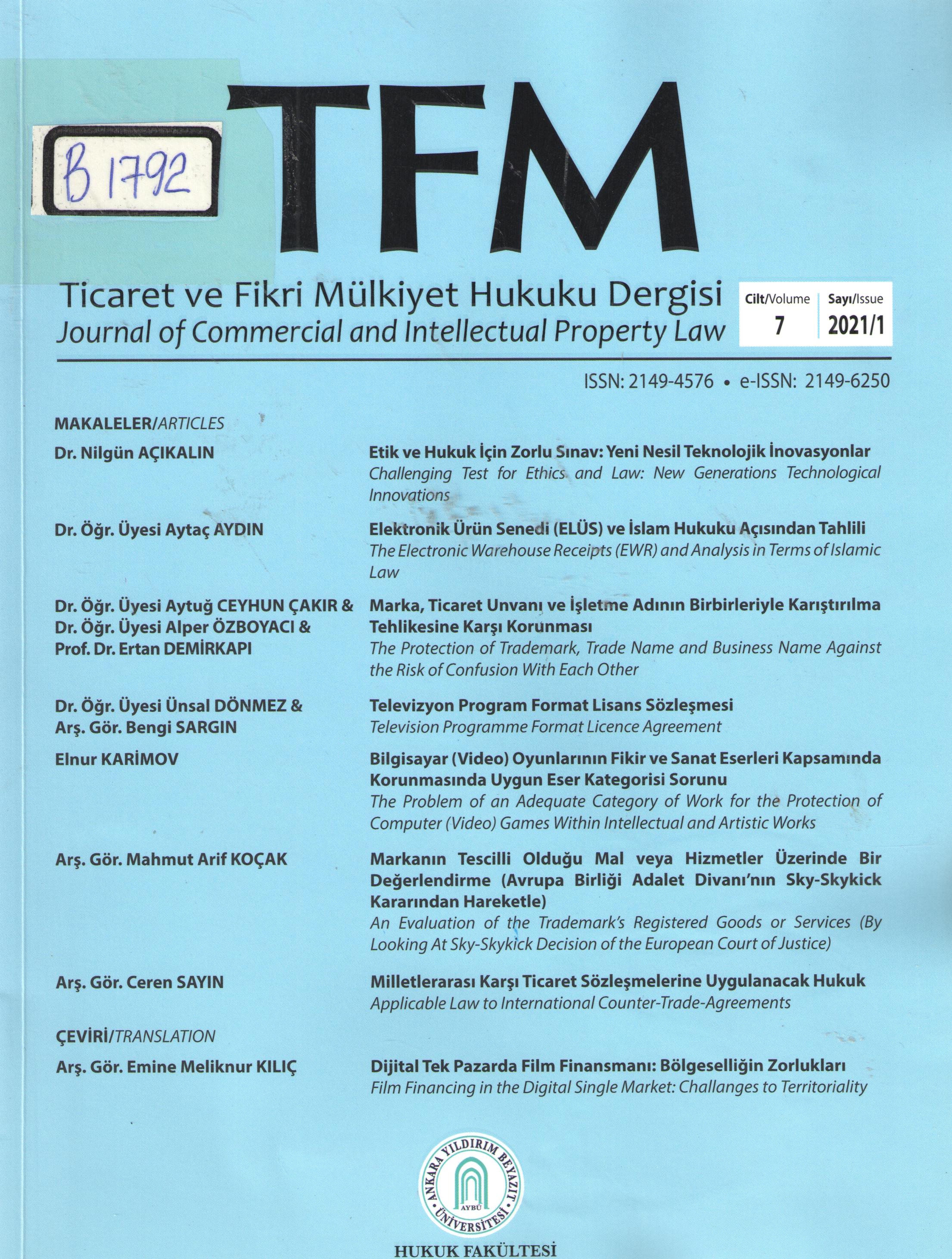 TFM Dergisi 1, 2021