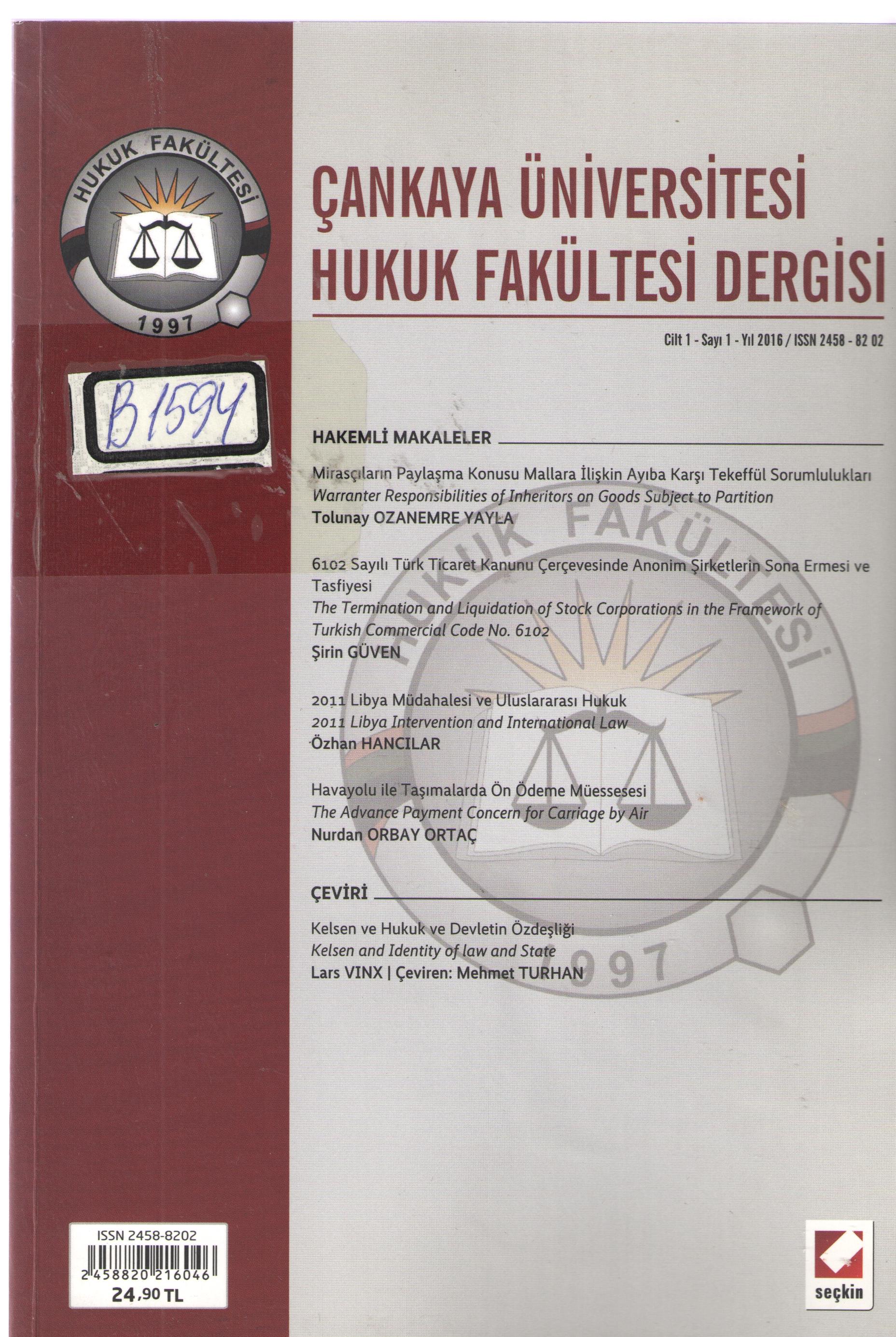 Çankaya Ün.Hukuk Fakültesi Dergisi 2-1