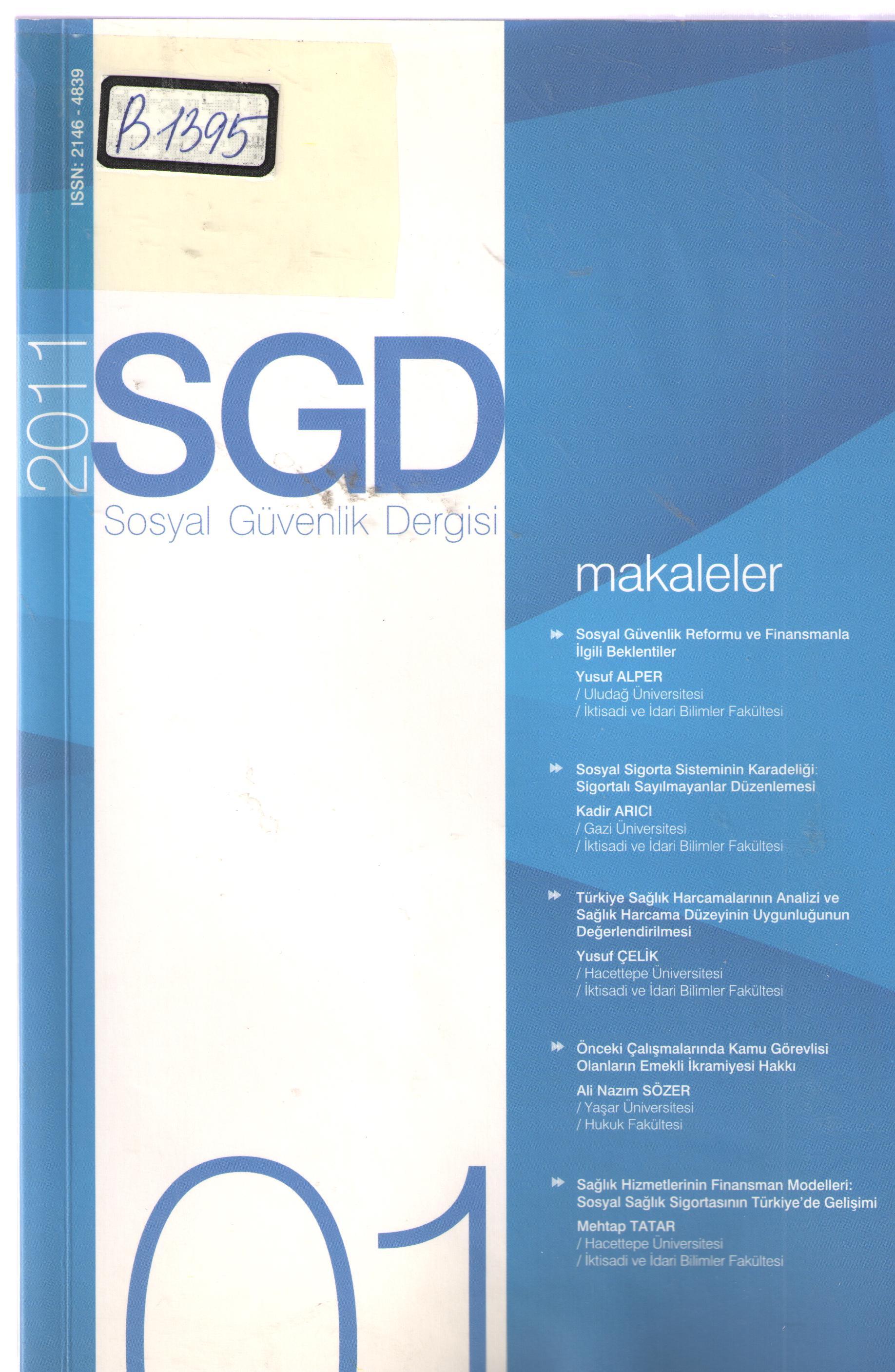 Sosyal Güvenlik Dergisi 2011