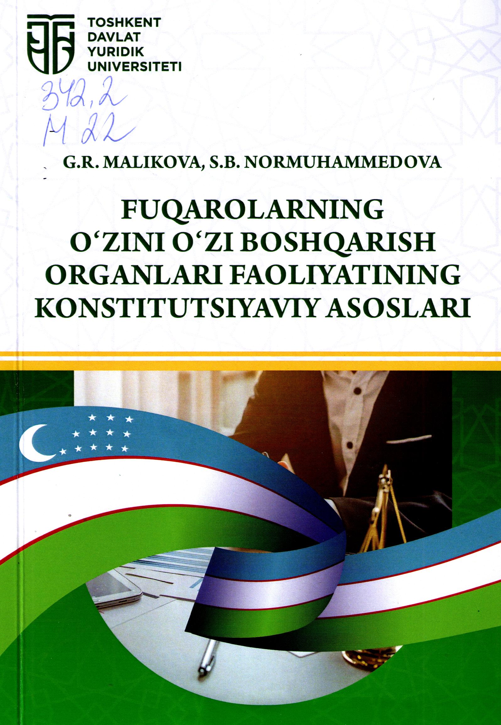 Fuqarolarning o'zini o'zi boshqarish organlari faoliyatining konstitutsiyaviy asoslari