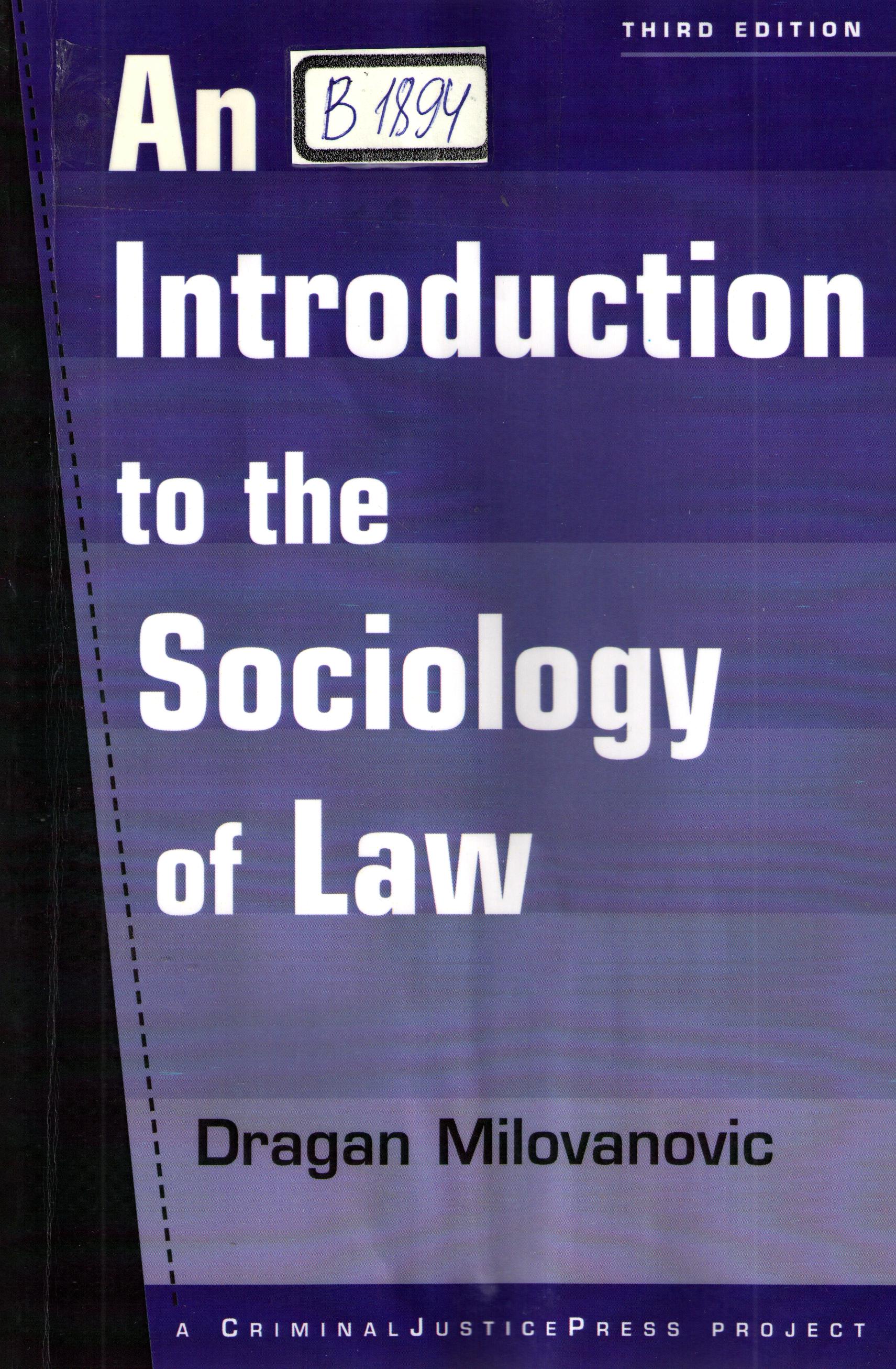 An Introduction to the Sociology of Law