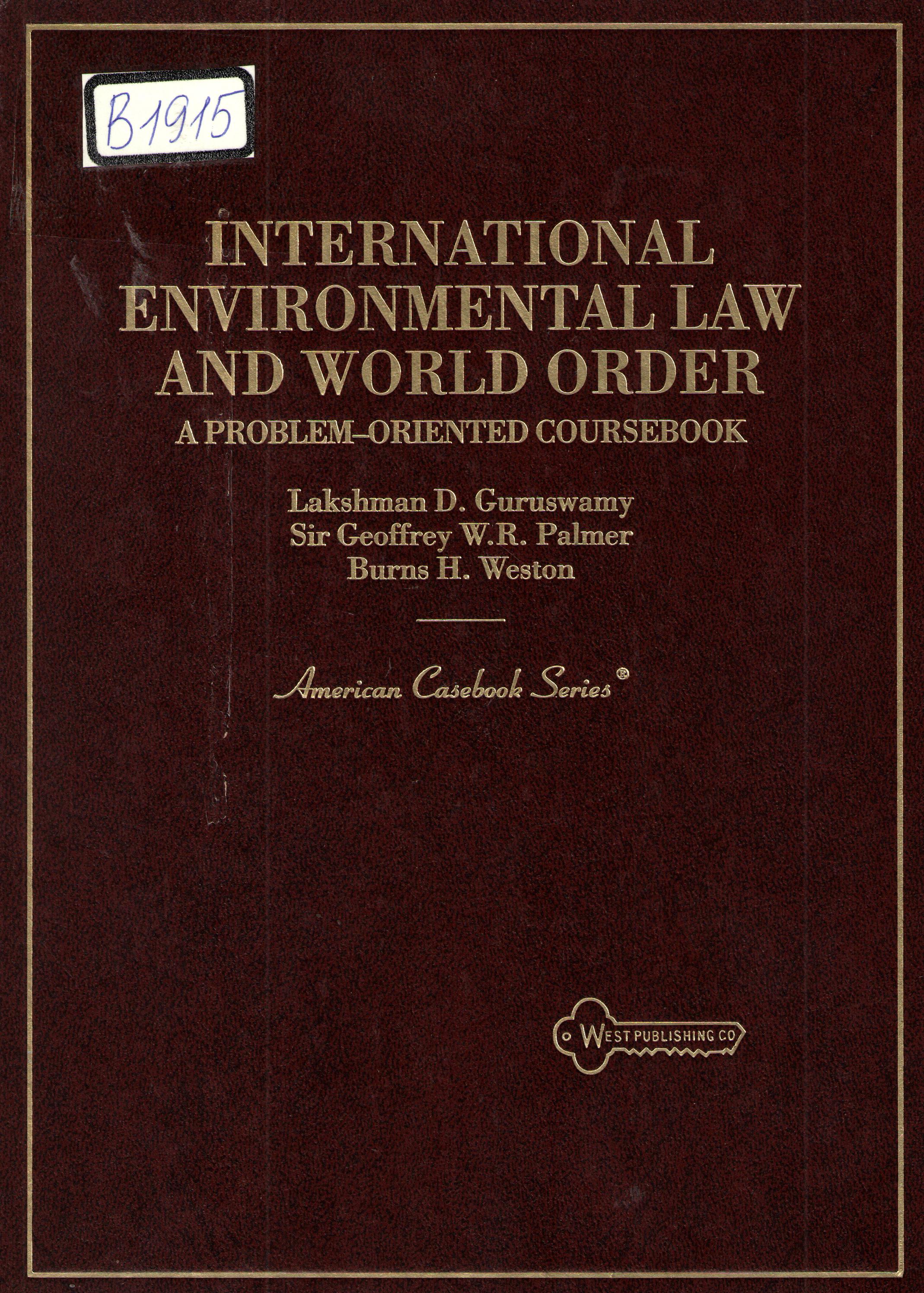 International environmental law and world order