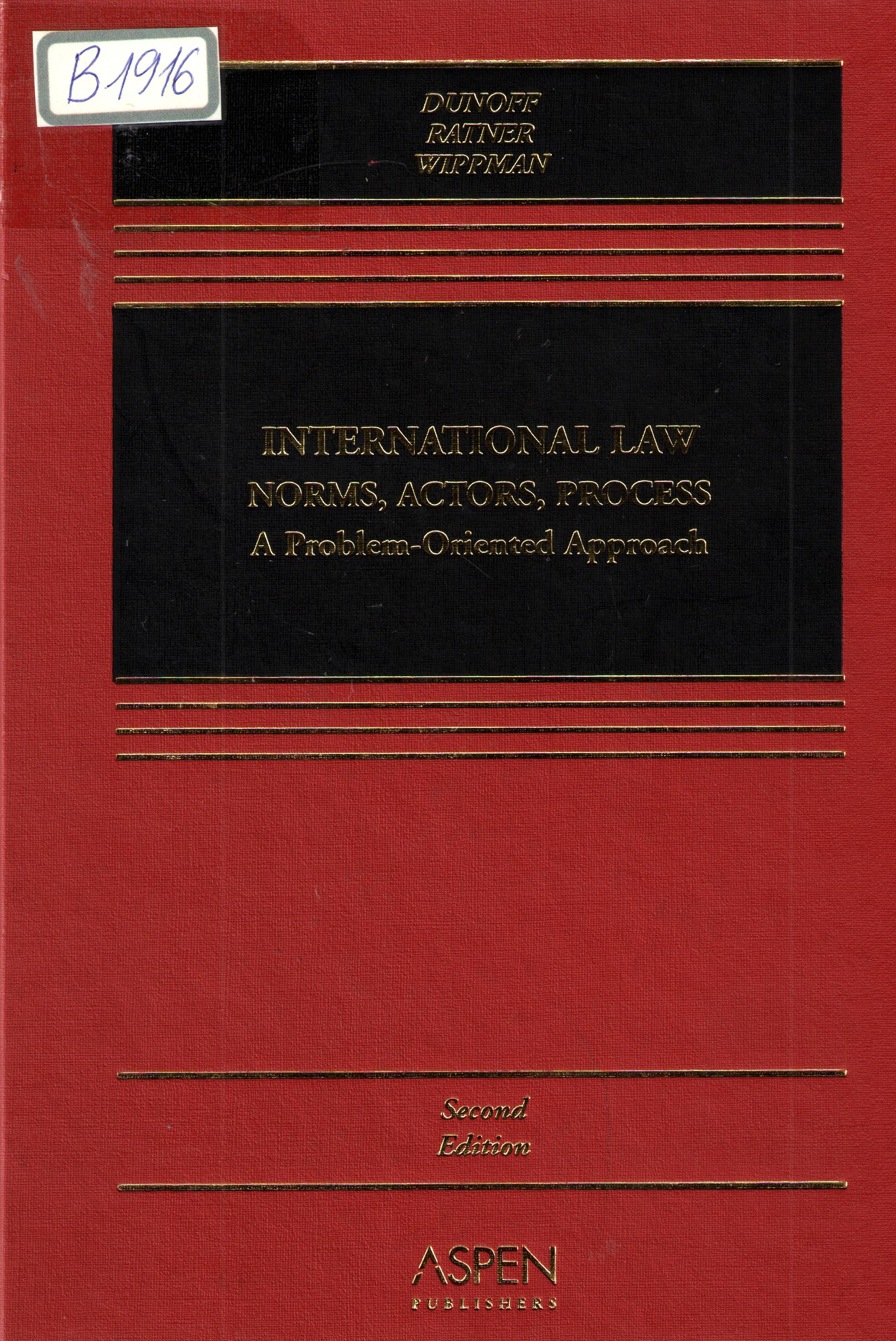 International law norms, actors, process
