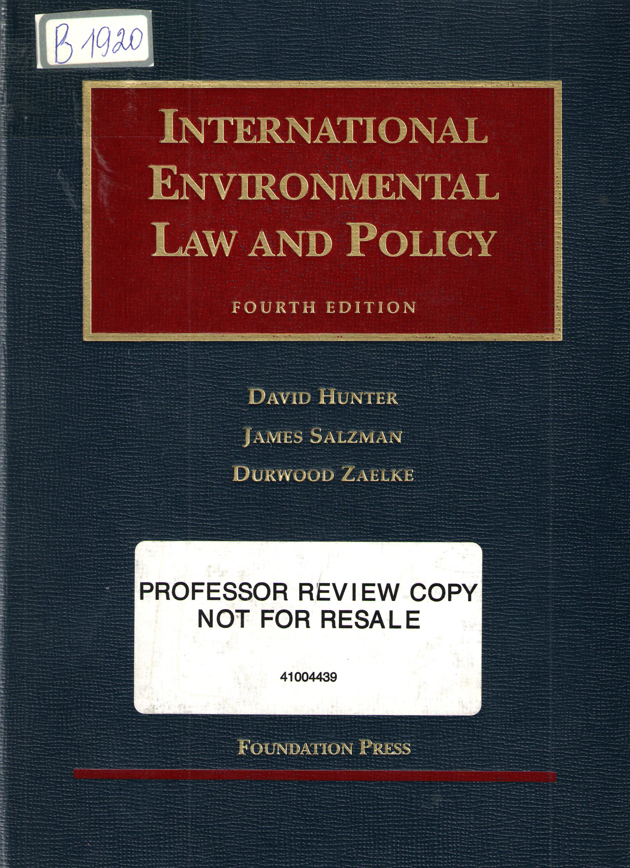 International environmental law and Policy