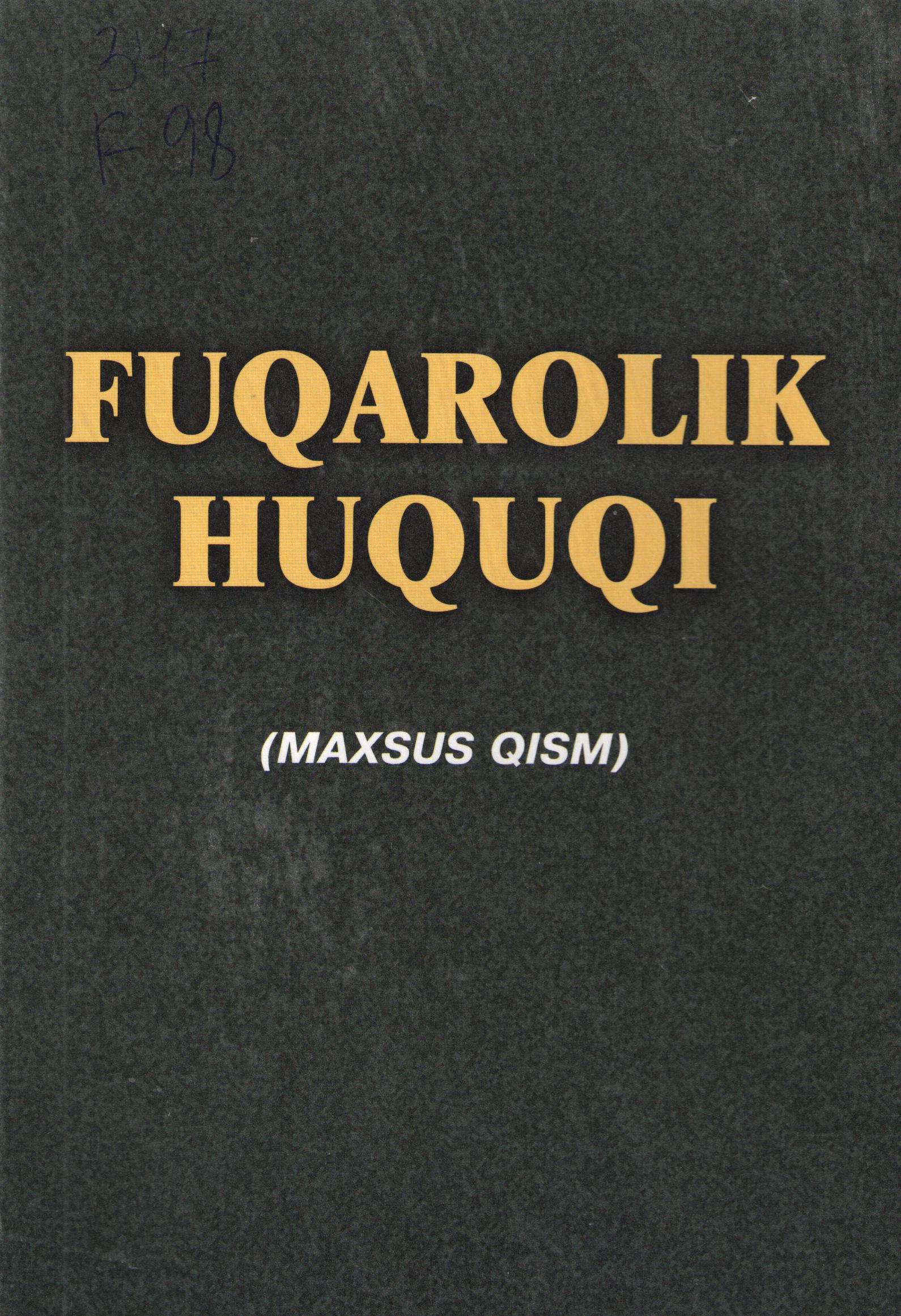 Fuqarolik huquqi (Maxsus qism)