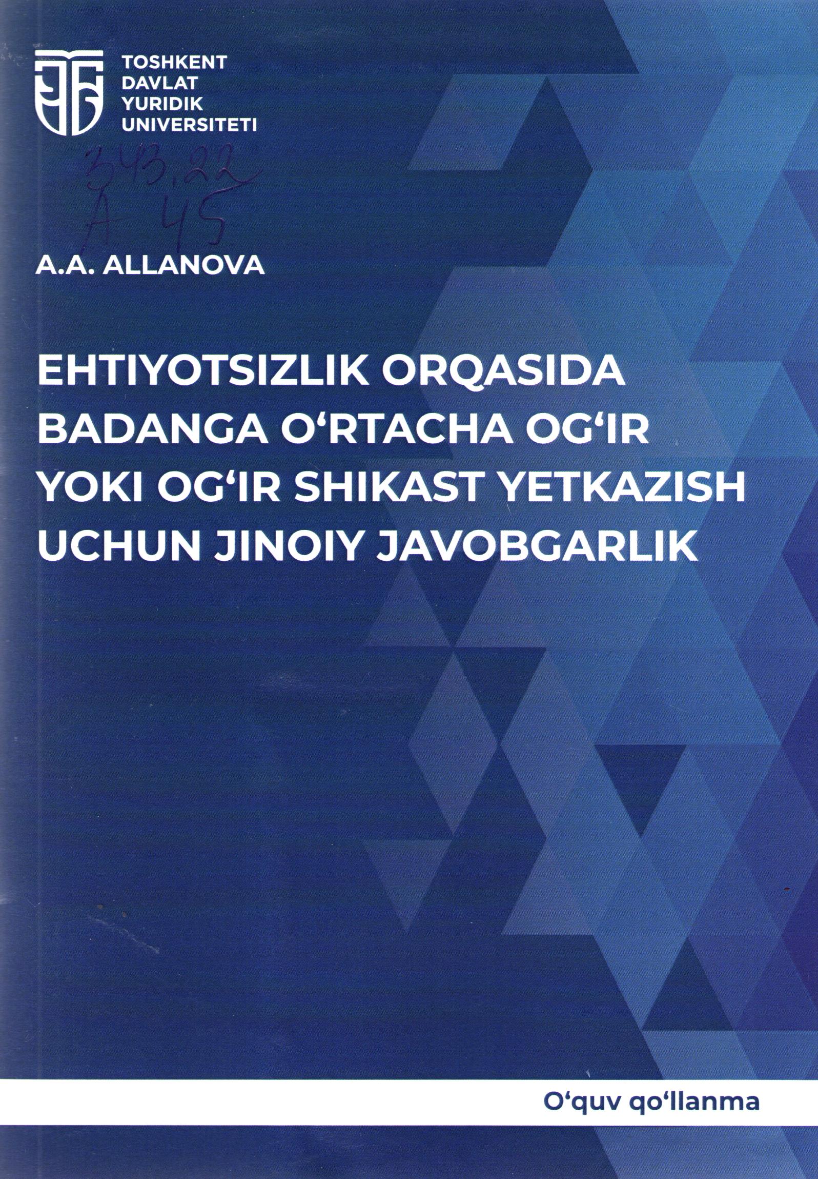 Ehtiyotsizlik orqasida badanga o'rtacha og'ir yoki og'ir shikast yetkazish uchun jinoiy javobgarlik