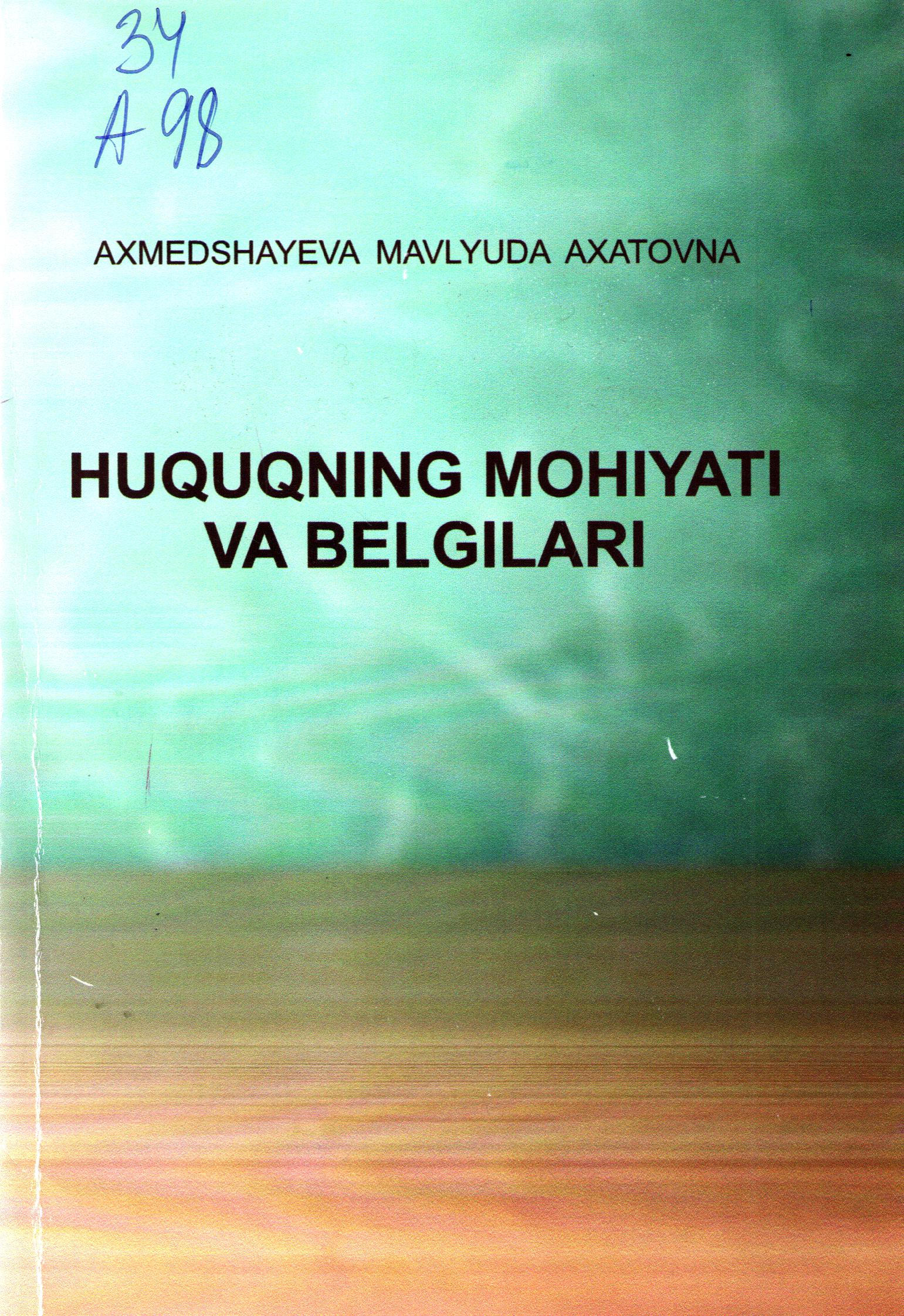 Huquqning mohiyati va belgilari