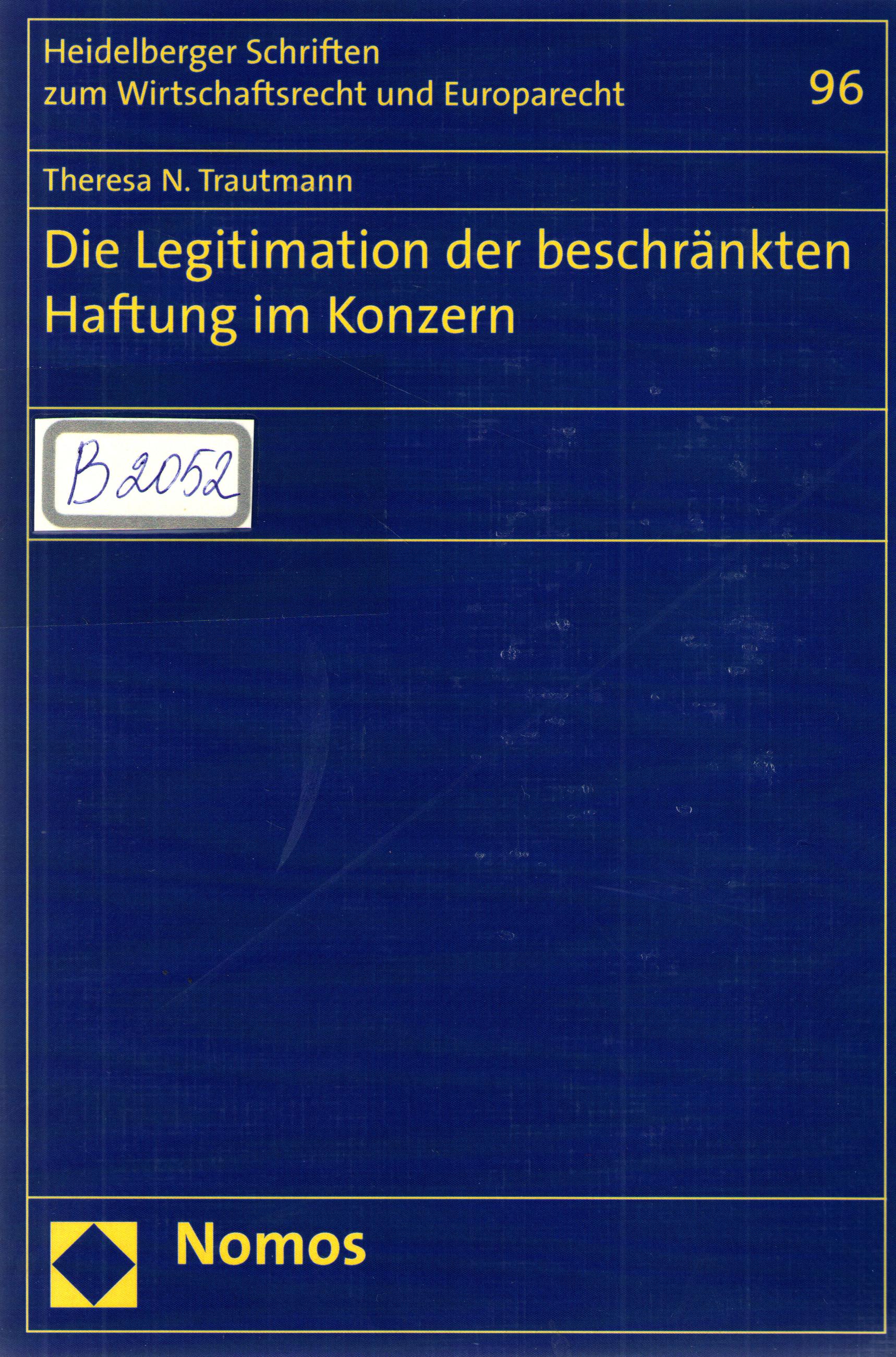 Die legitimation der beschrankten Haftung im Konzern