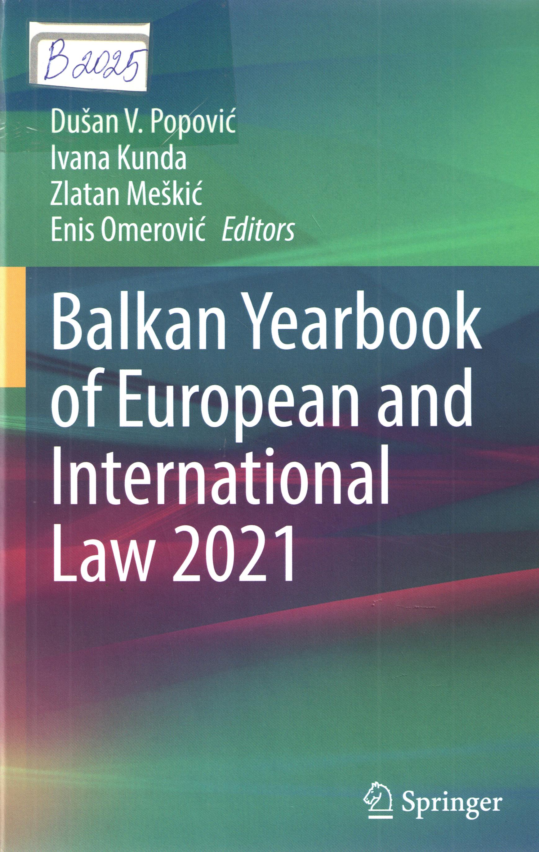 Balkan Yearbook of European and International law 2021