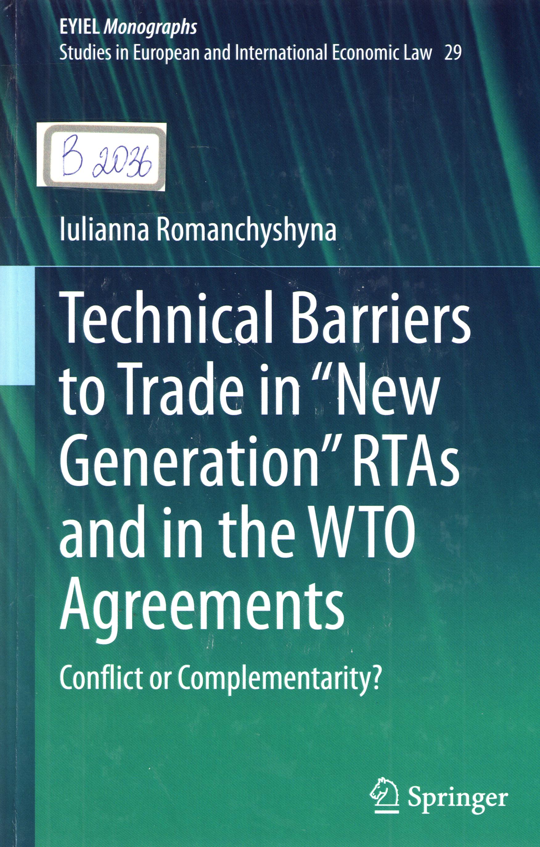 Technical Barriers to Trade in "New Generation" RTAs and in the WTO Agreements