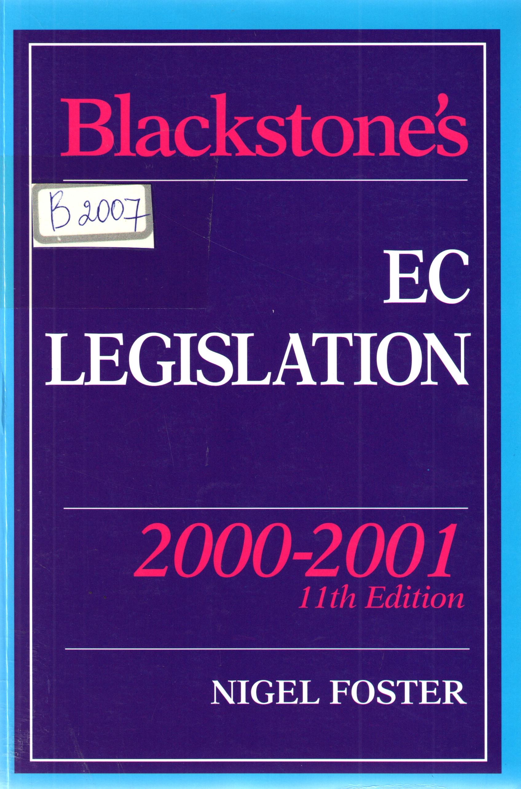 Blackstone's EC Legislation