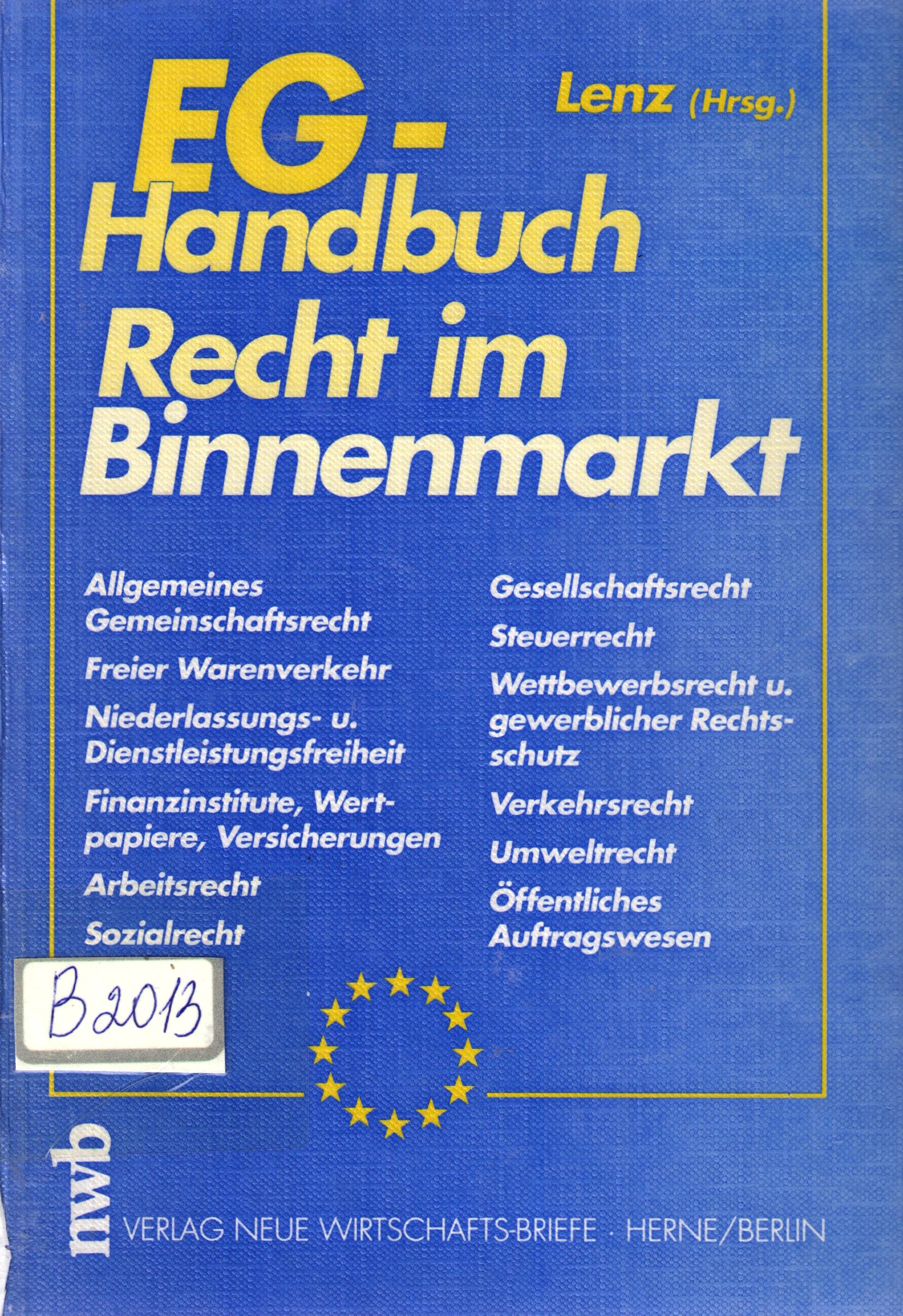EG-Handbuch Recht im Binnenmarkt