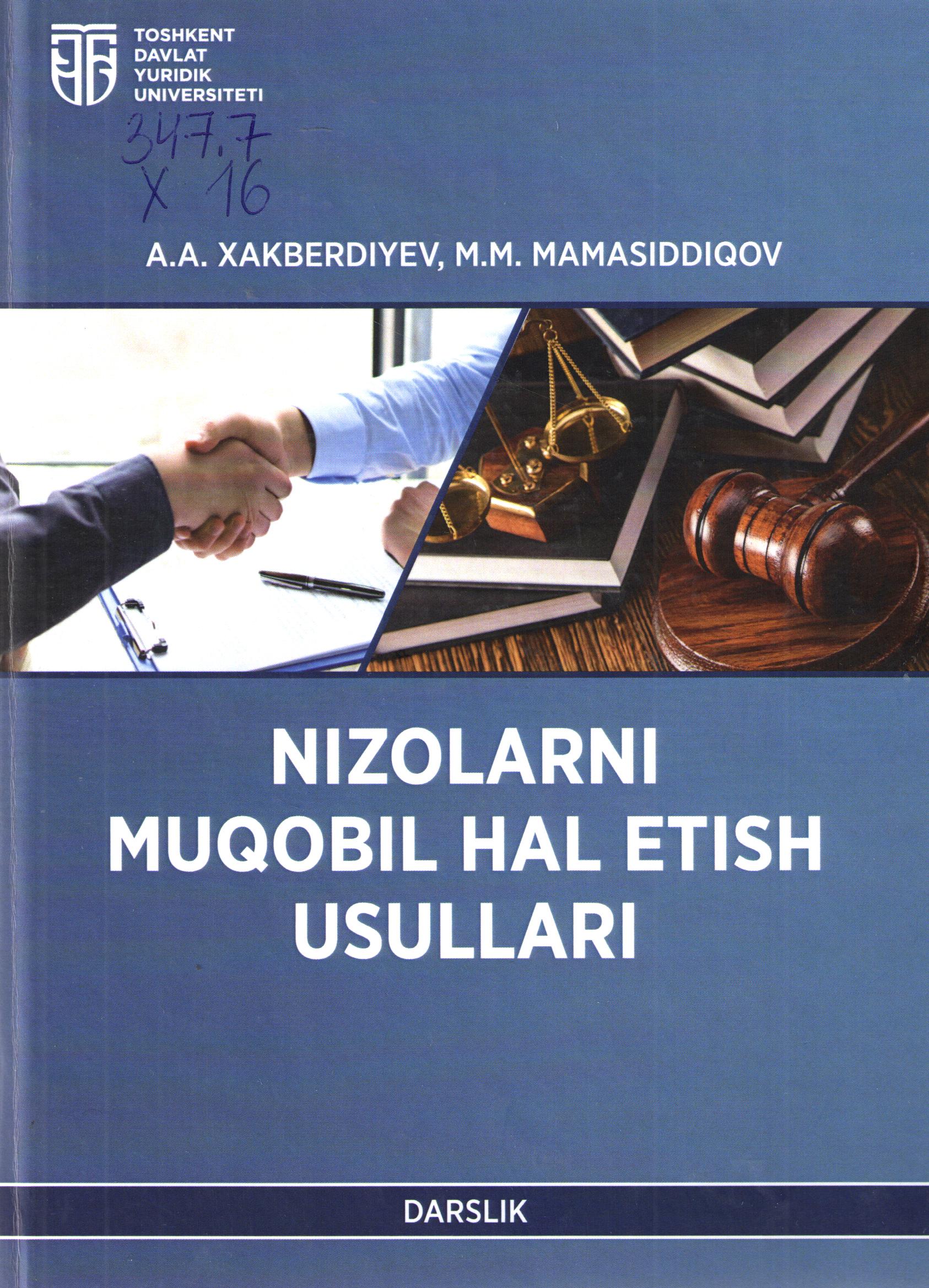 Nizolarni muqobil hal etish usulllari