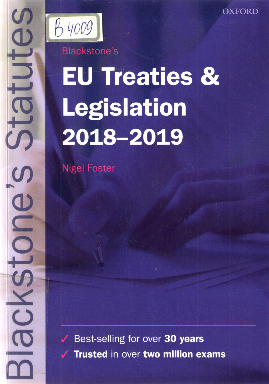 EU Treaties & Legislation 2018-2019