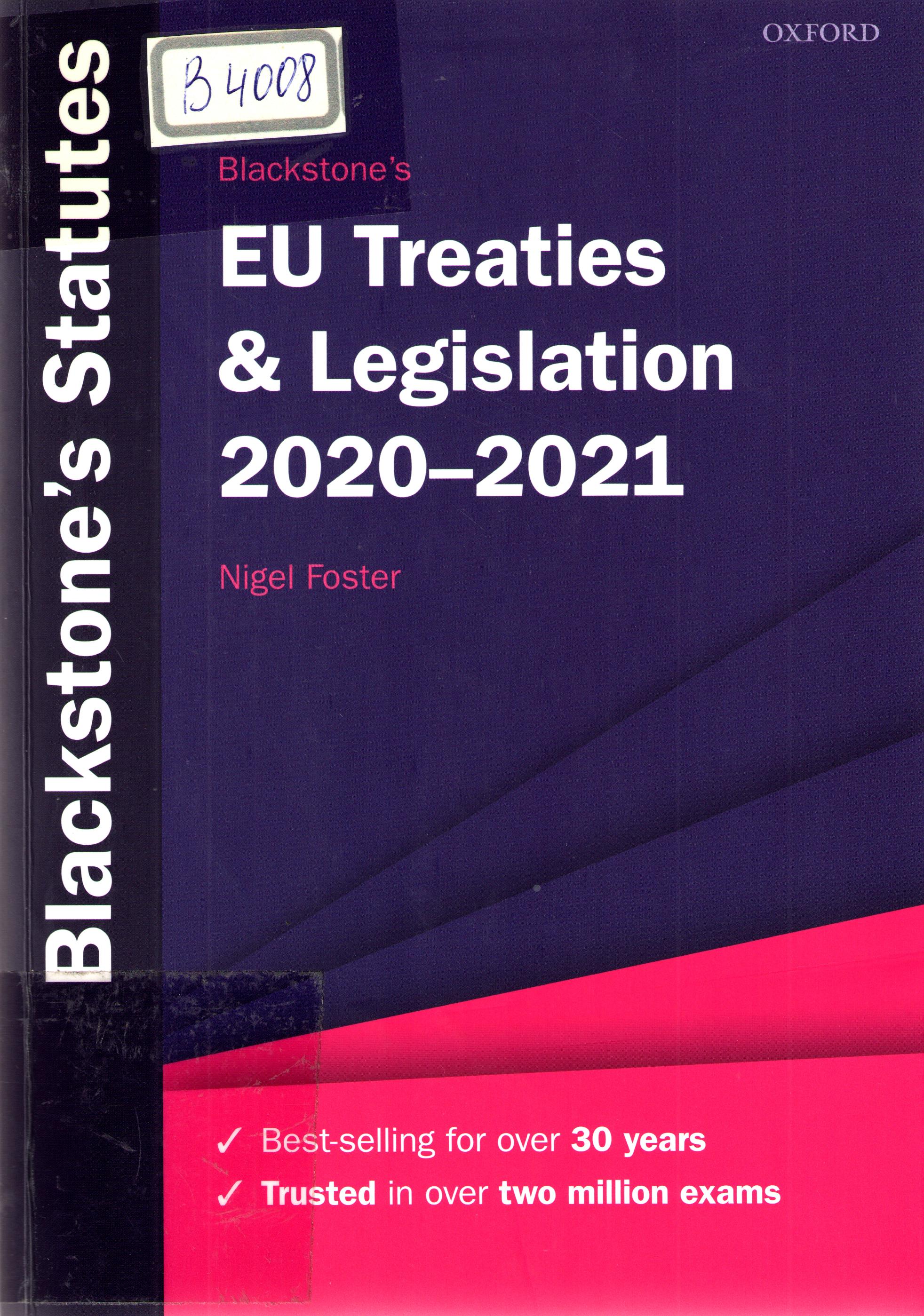 EU Treaties & Legislation 2020-2021