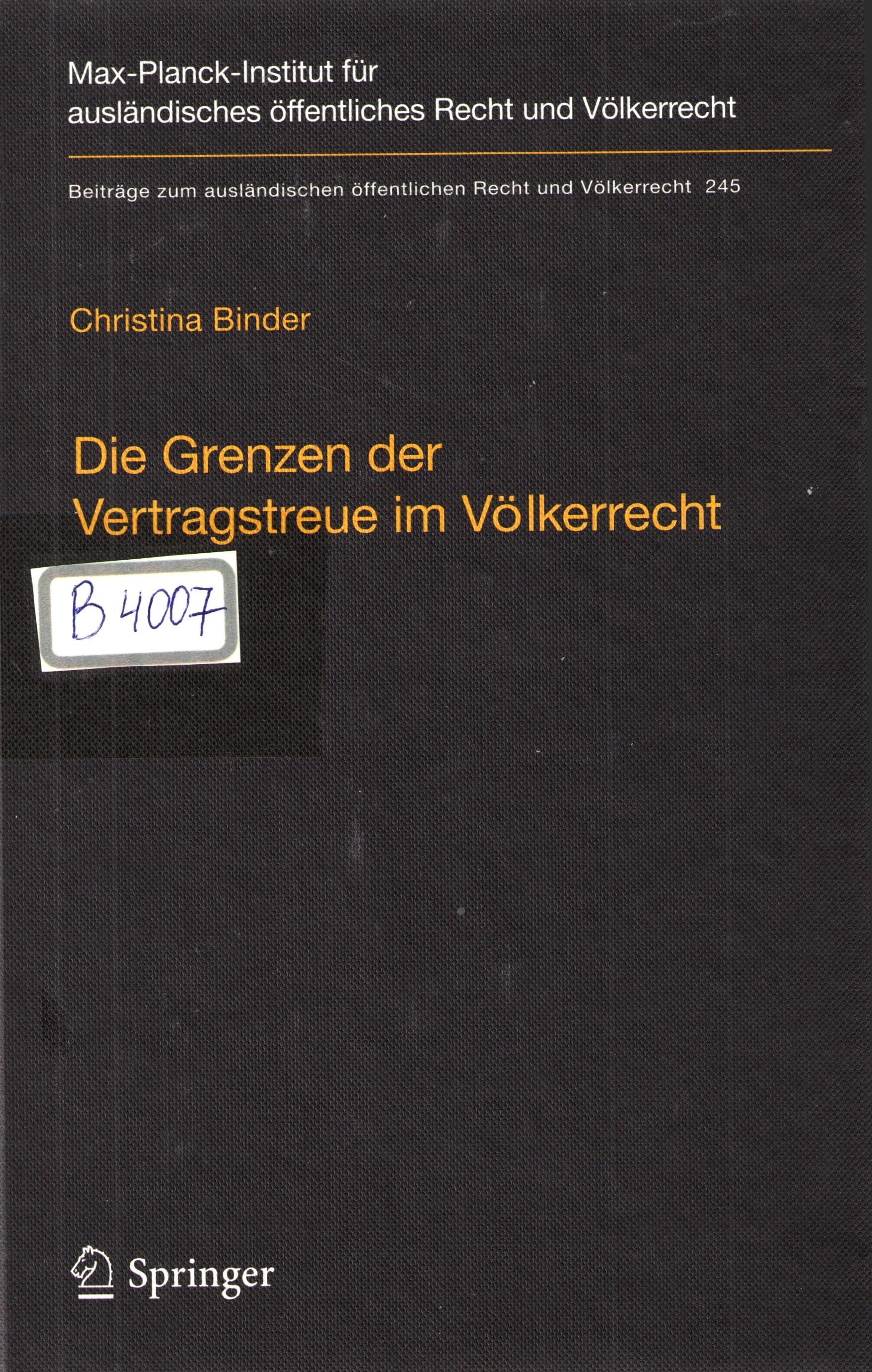 Die Grenzen der Vertragstreue im Vo'lkerrecht