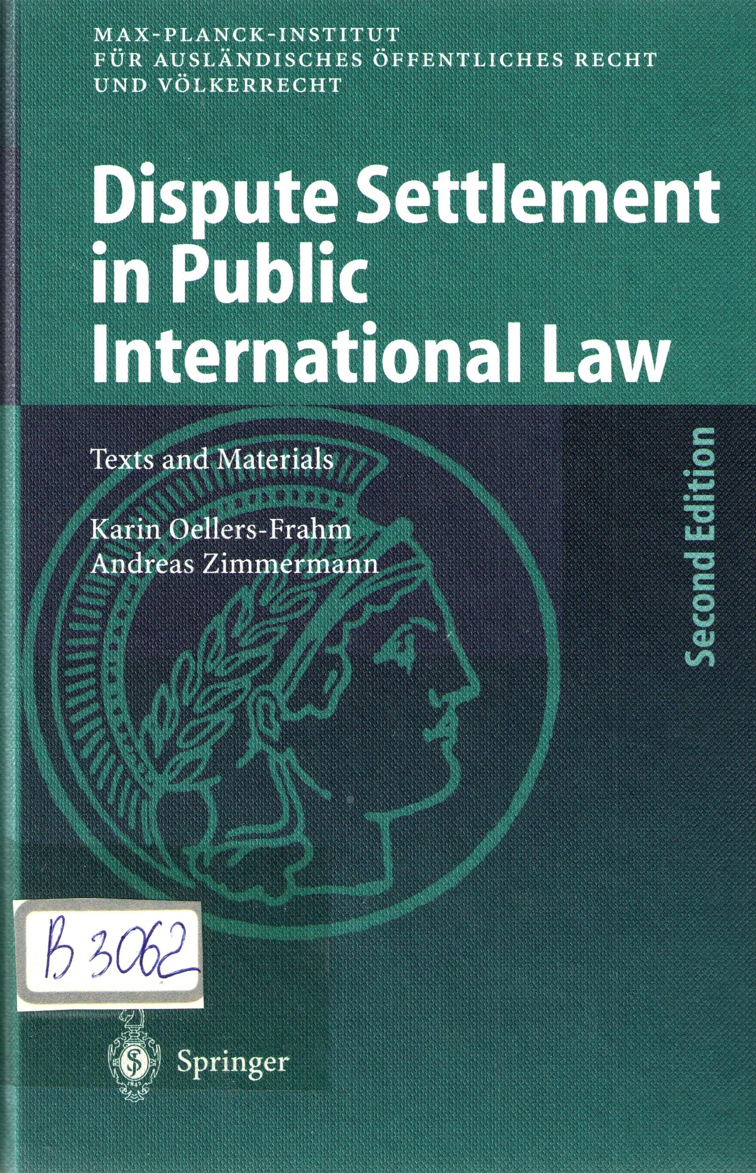 Dispute Settlement in Public International law