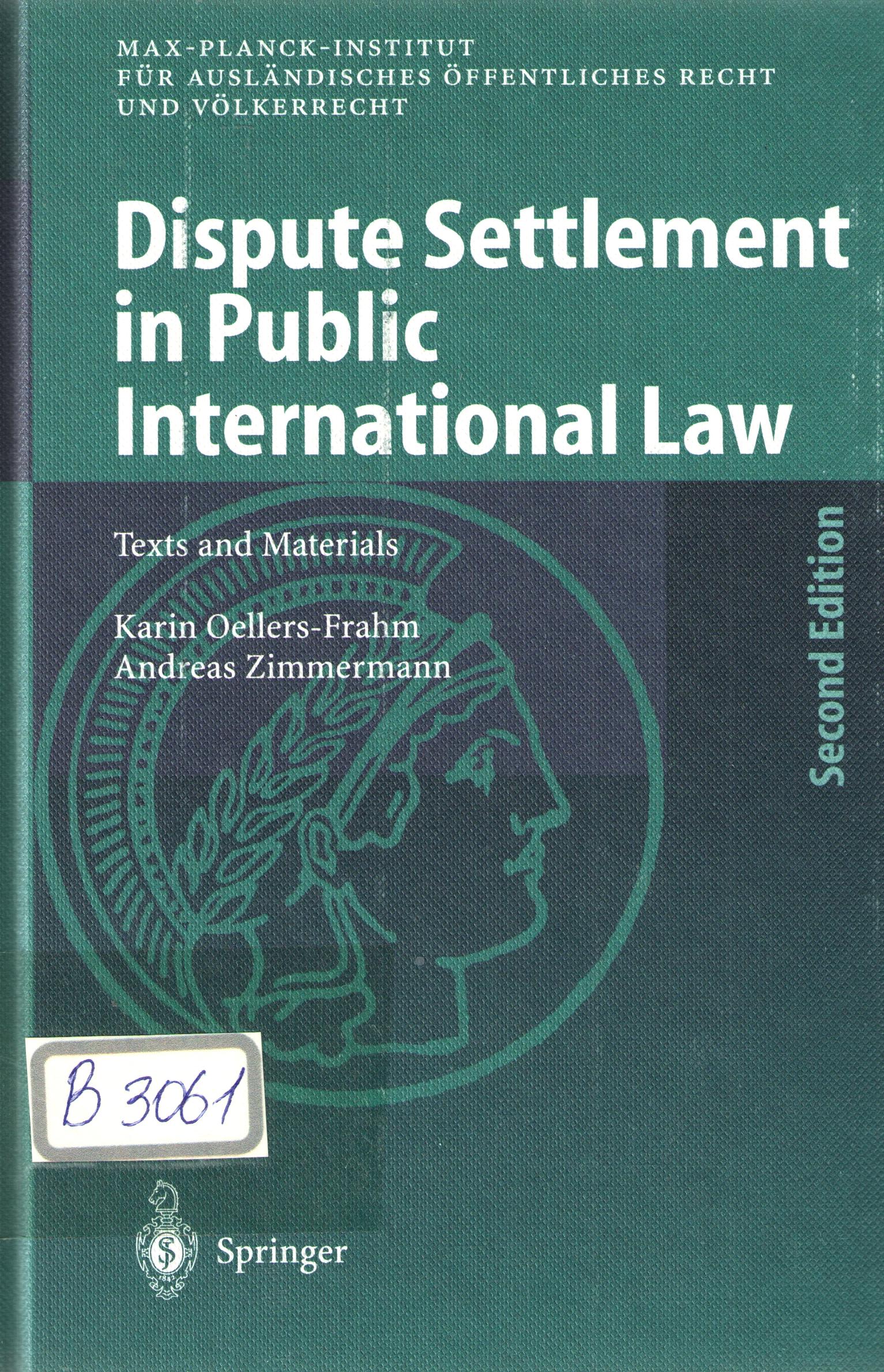 Dispute Settlement in Public International law