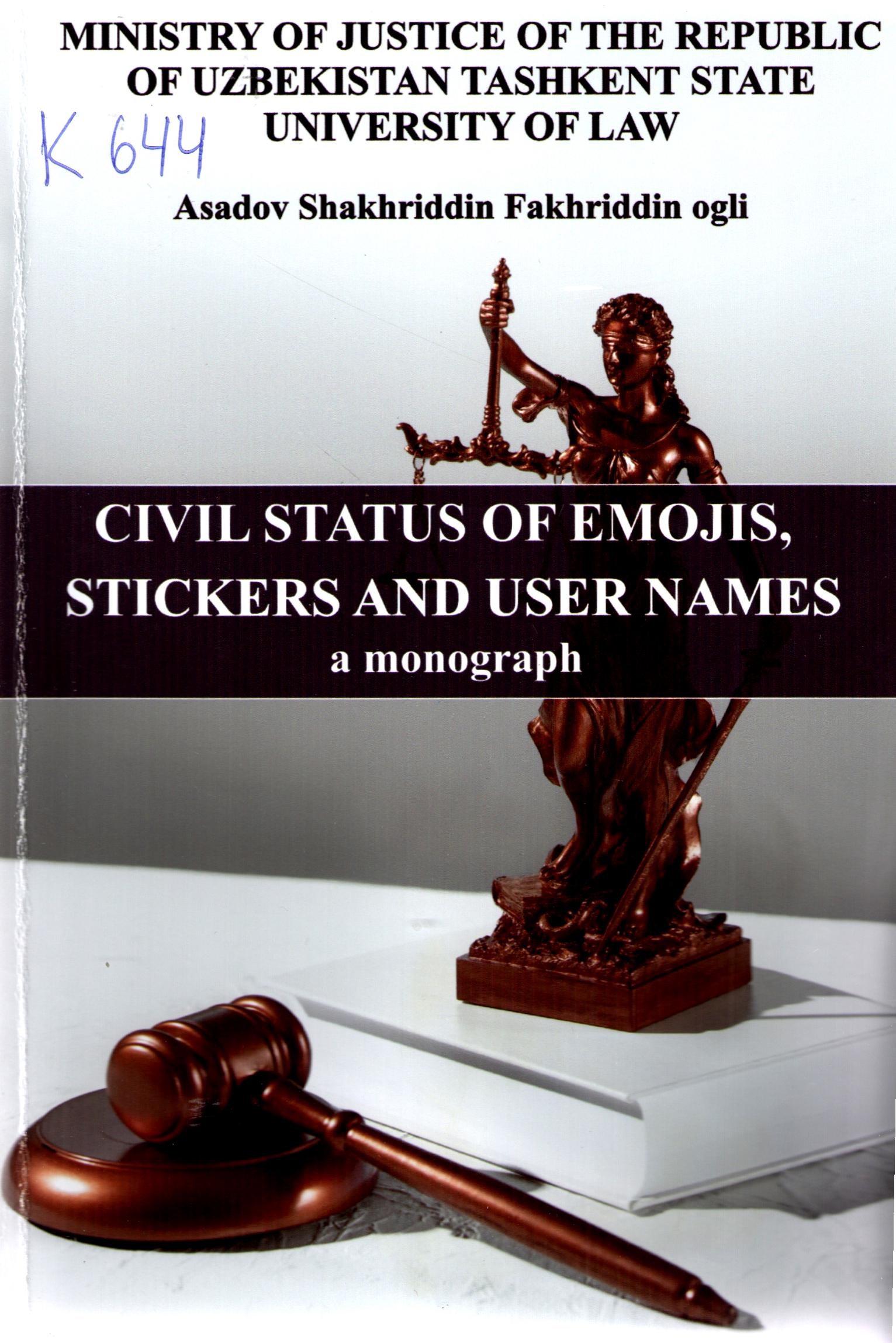 Civil status of emojis, steckers and user names