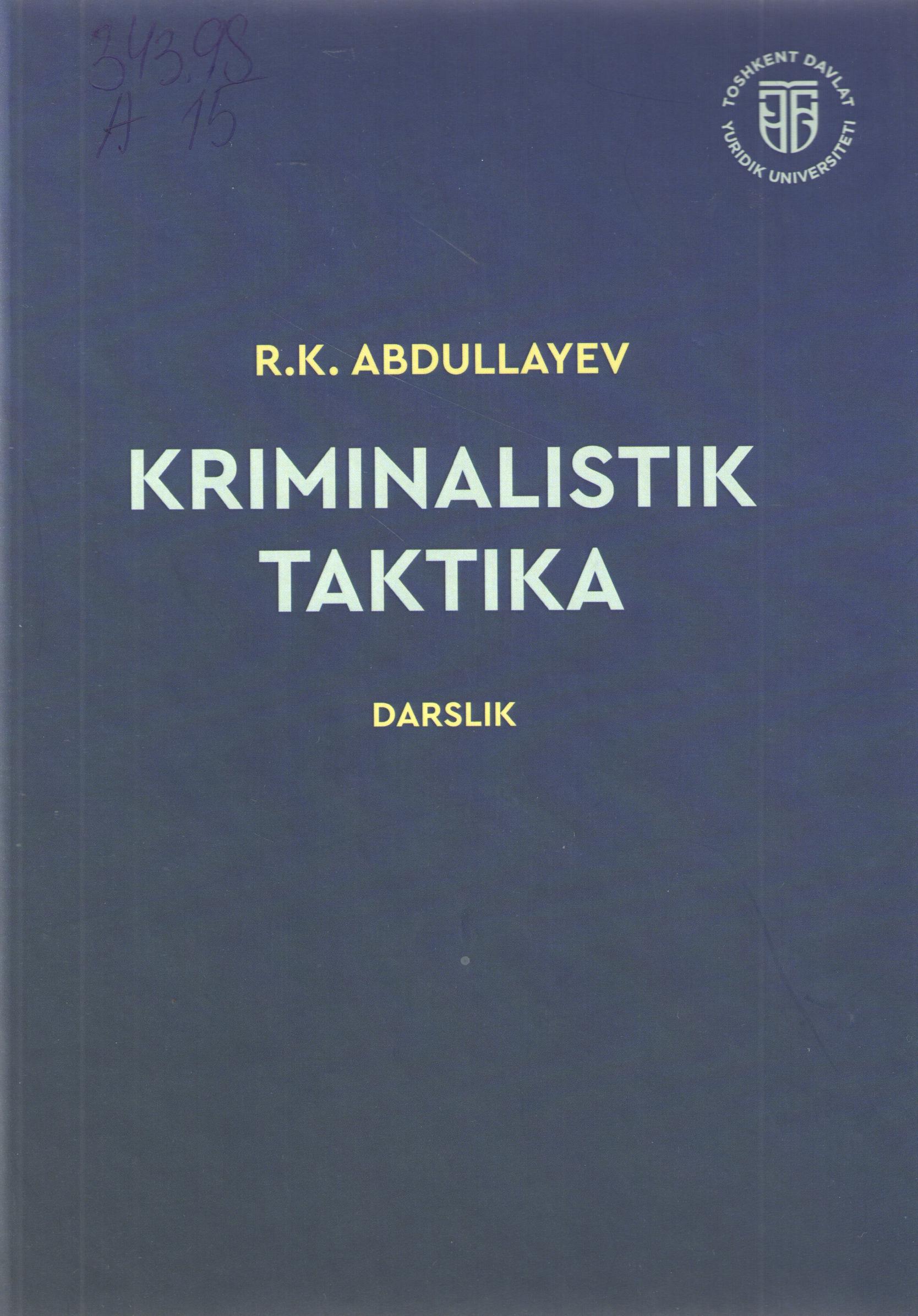 Kriminalistik taktika