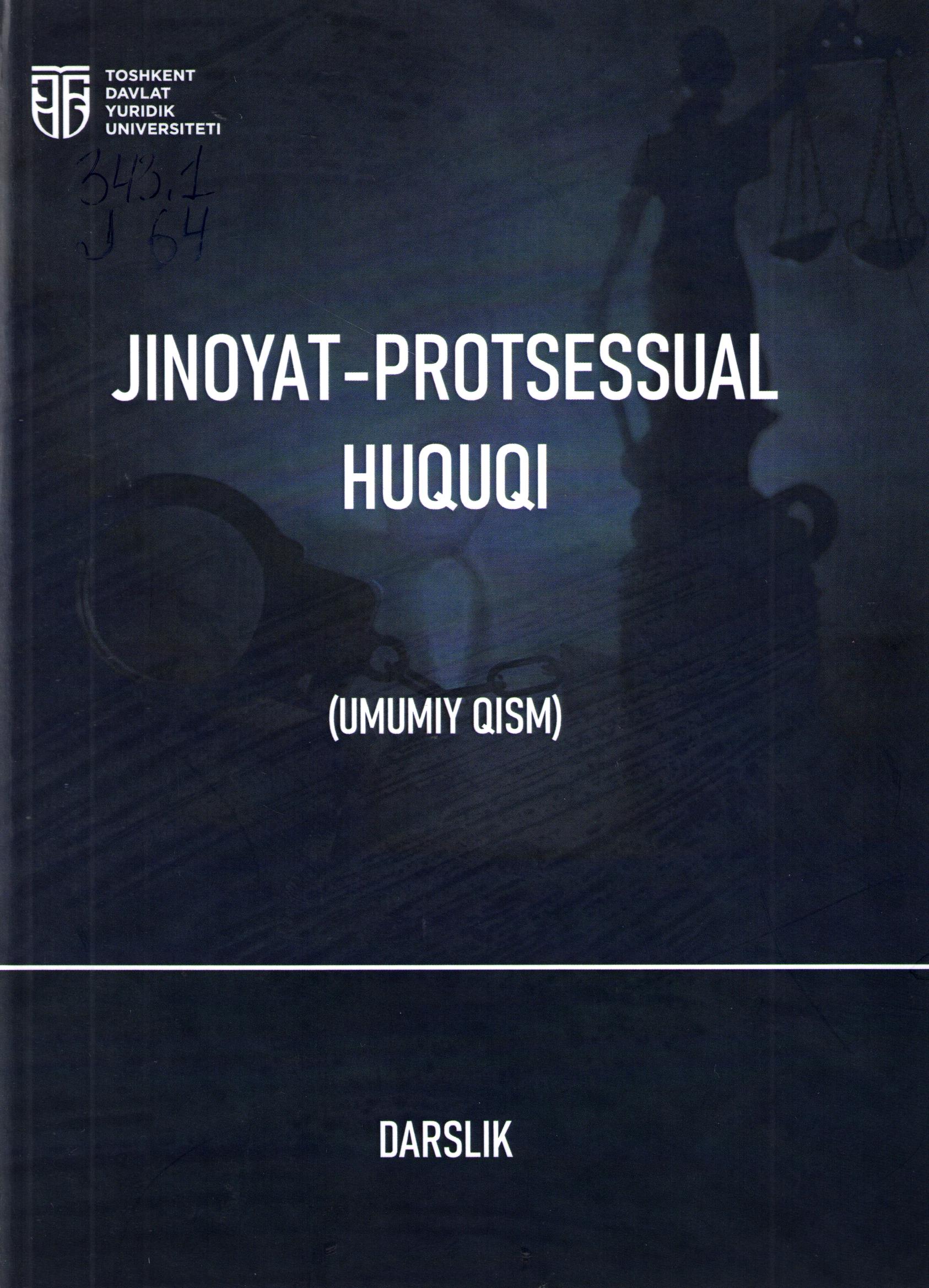 Jinoyat-protsessual huquqi (umumiy qism)