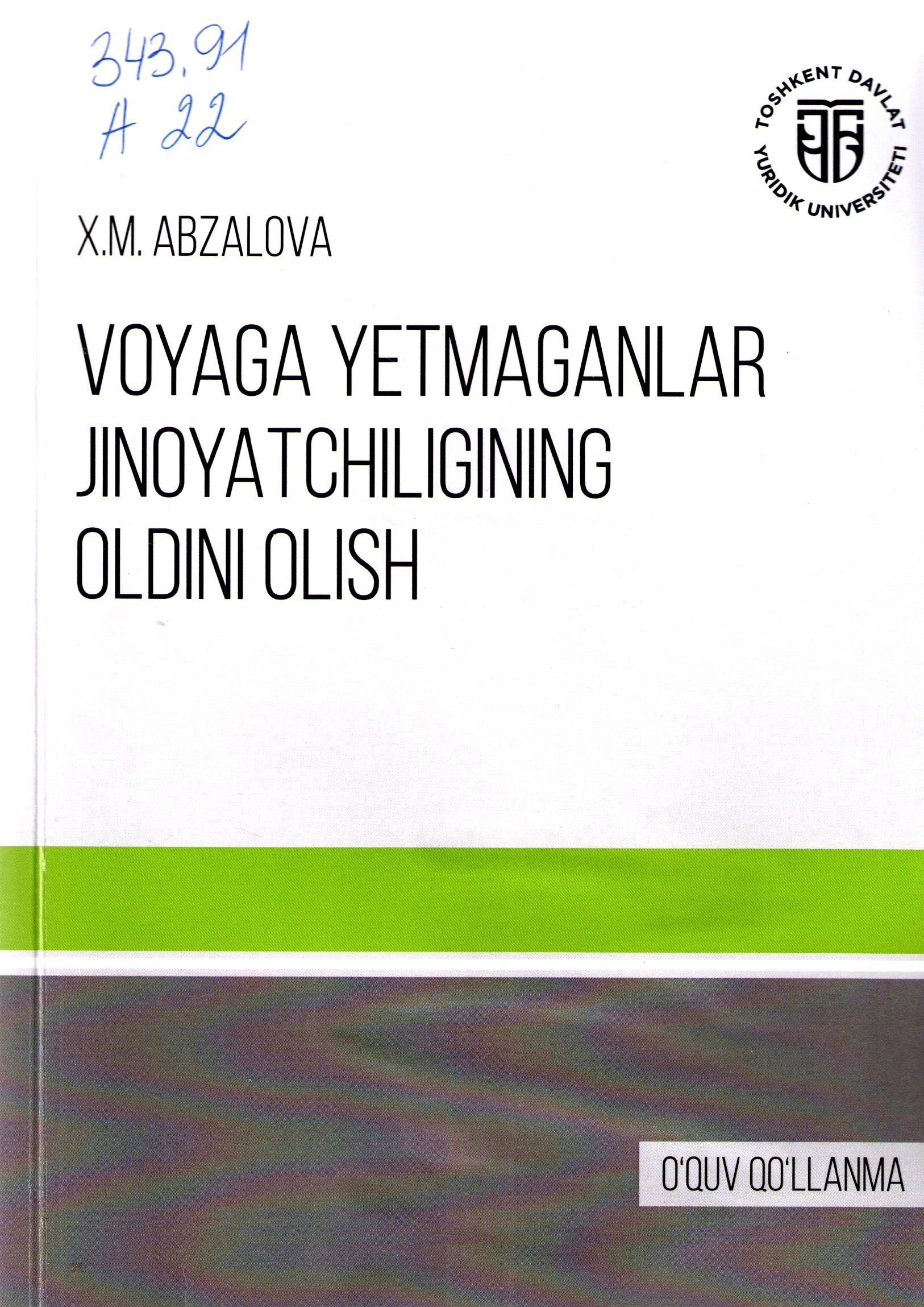 Voyaga yetmaganlar jinoyatchiligining oldini olish