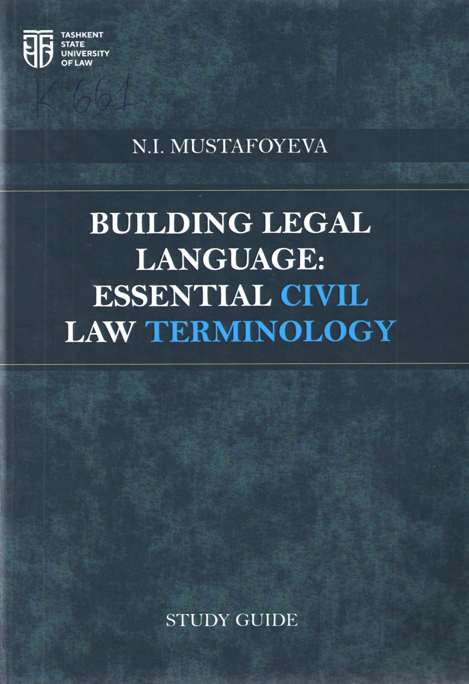 Building legal language: Essential civil law terminology