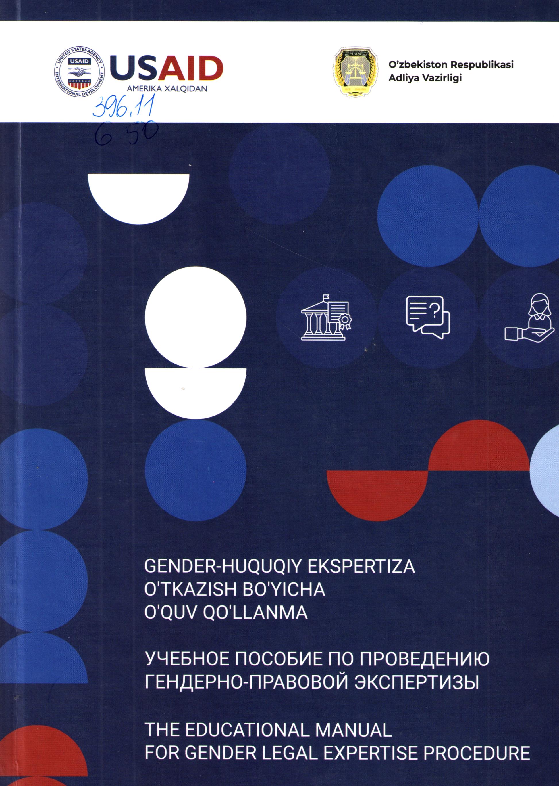 GENDER-HUQUQIY EKSPERTIZA O'TKAZISH BO'YICHA O'QUV QO'LLANMA