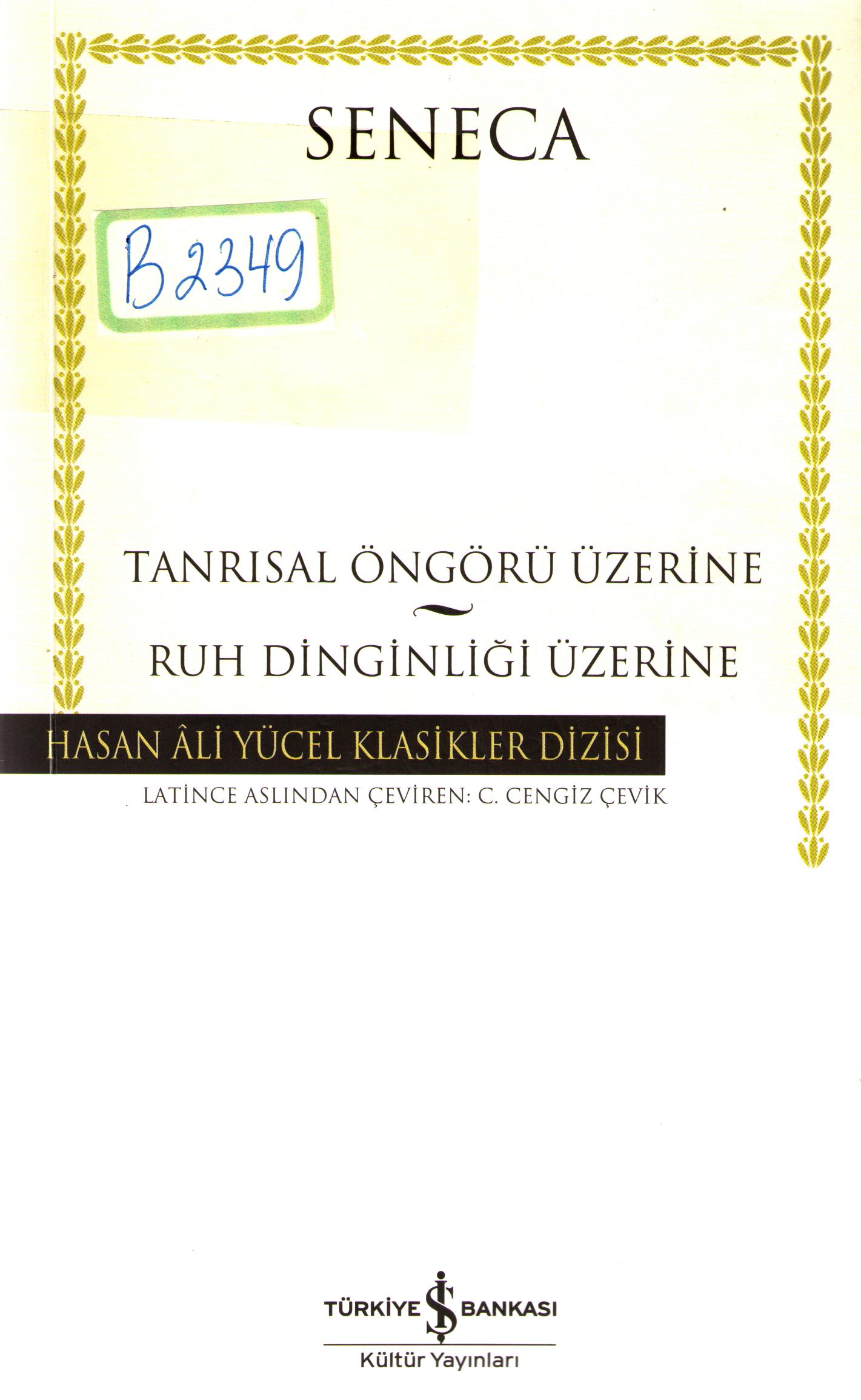 Tanrisal ongoru uzerine. Ruh dinginligi uzerine