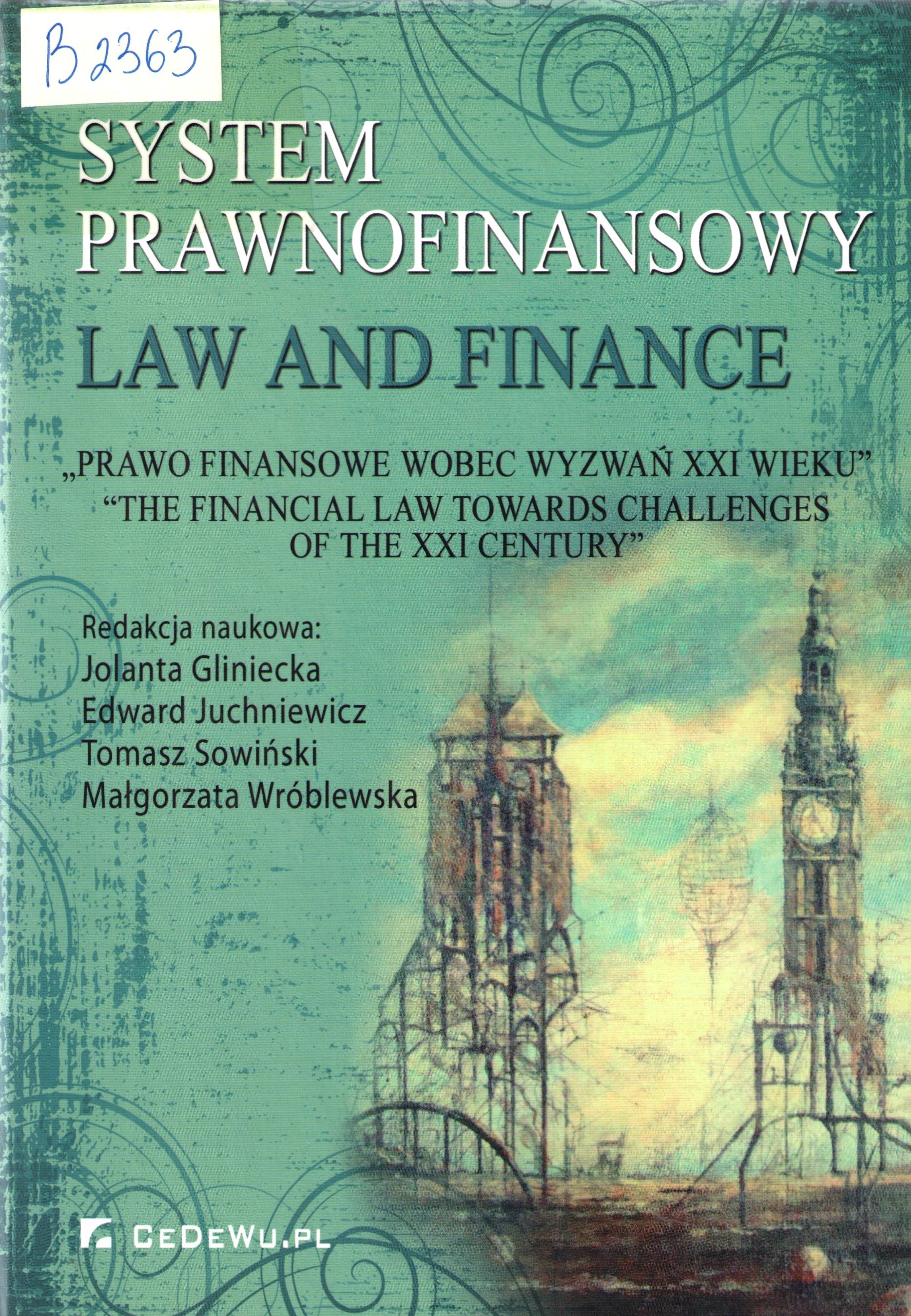 System prawnofinansowy law and finance