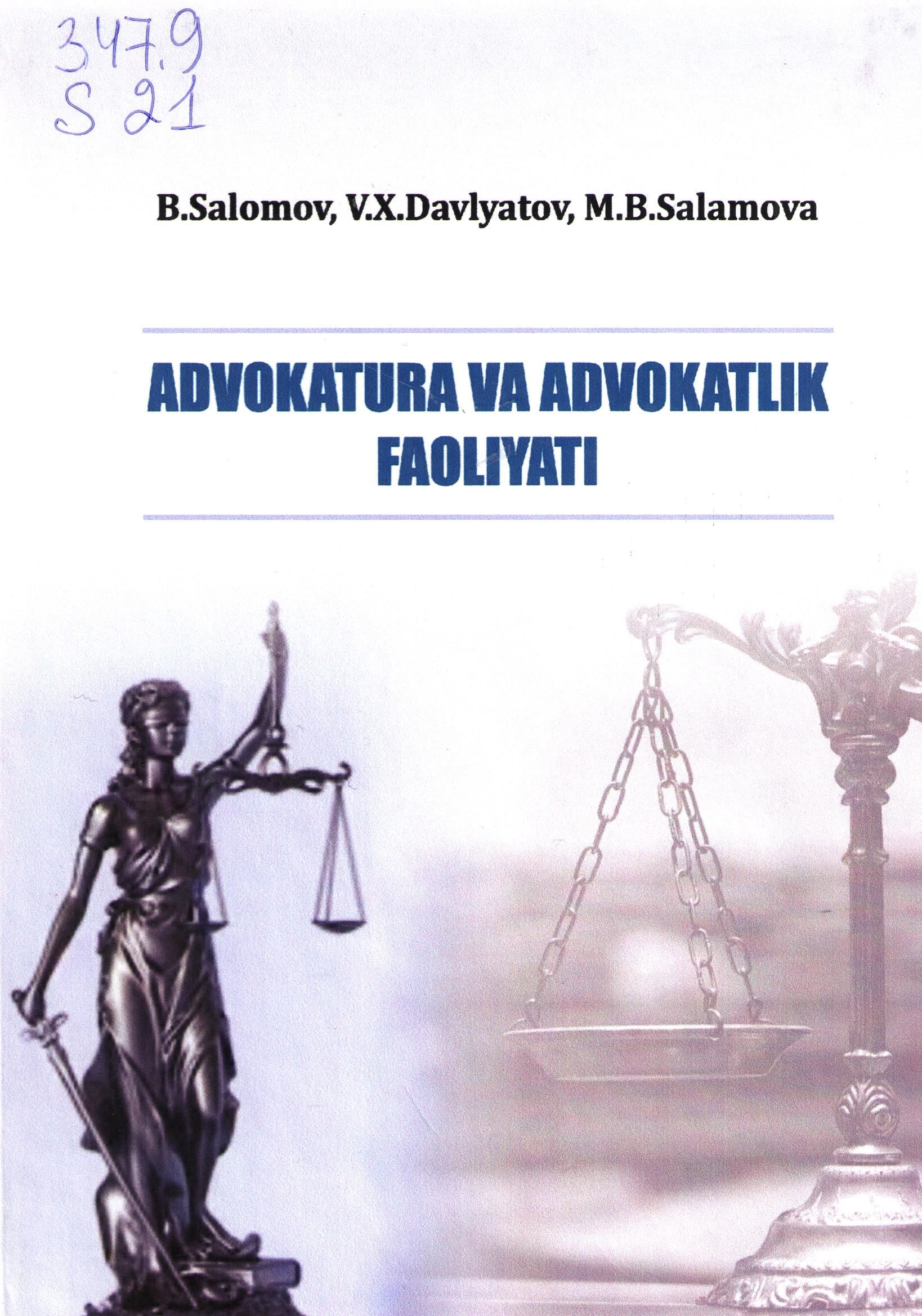Advokatura va advokatlik faoliyati