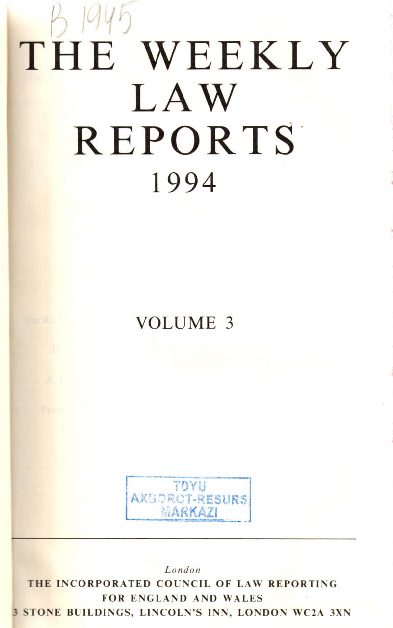 Weekly Law Reports  Vol 3