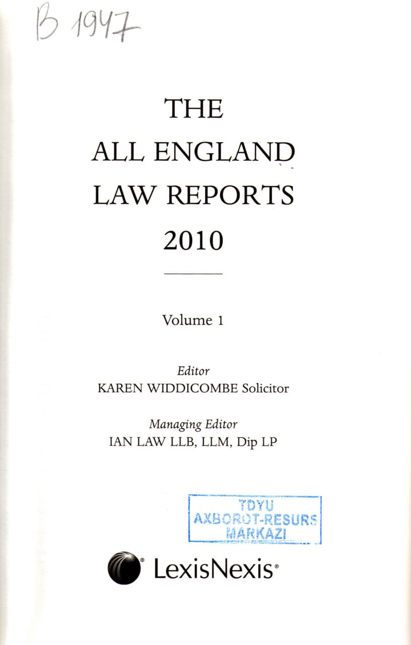 The All England Law Reports. Vol:1
