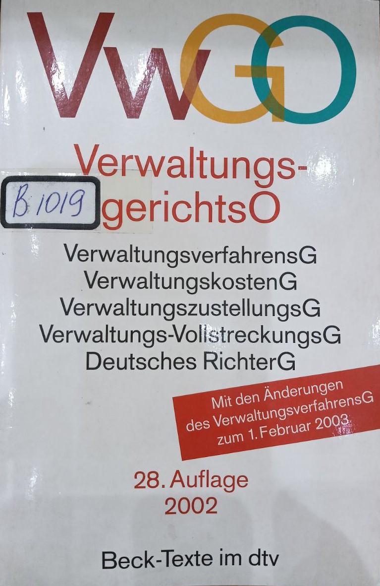 Verwaltungsgerichtsordnung verwaltungsverfahrensgesez