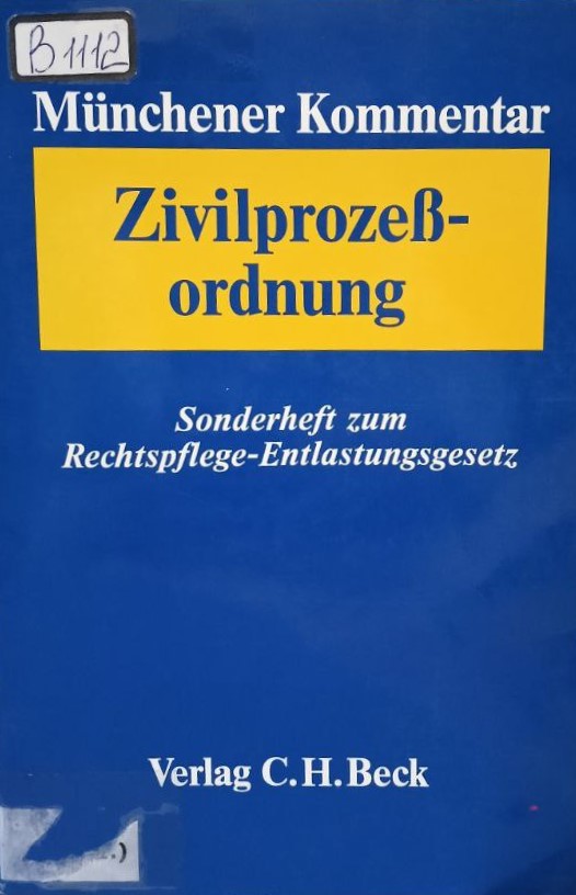Munchener Kommentar zur Zivilprozebordnung