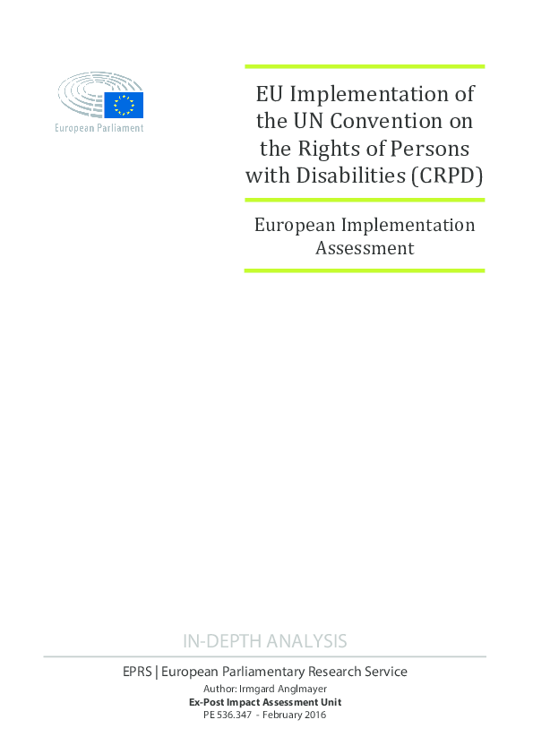 EU Implementation of the UN Convention on the Rights of Persons with Disabilities
