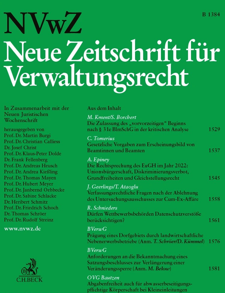NVwZ mit NVwZ-RR - Neue Zeitschrift für Verwaltungsrecht